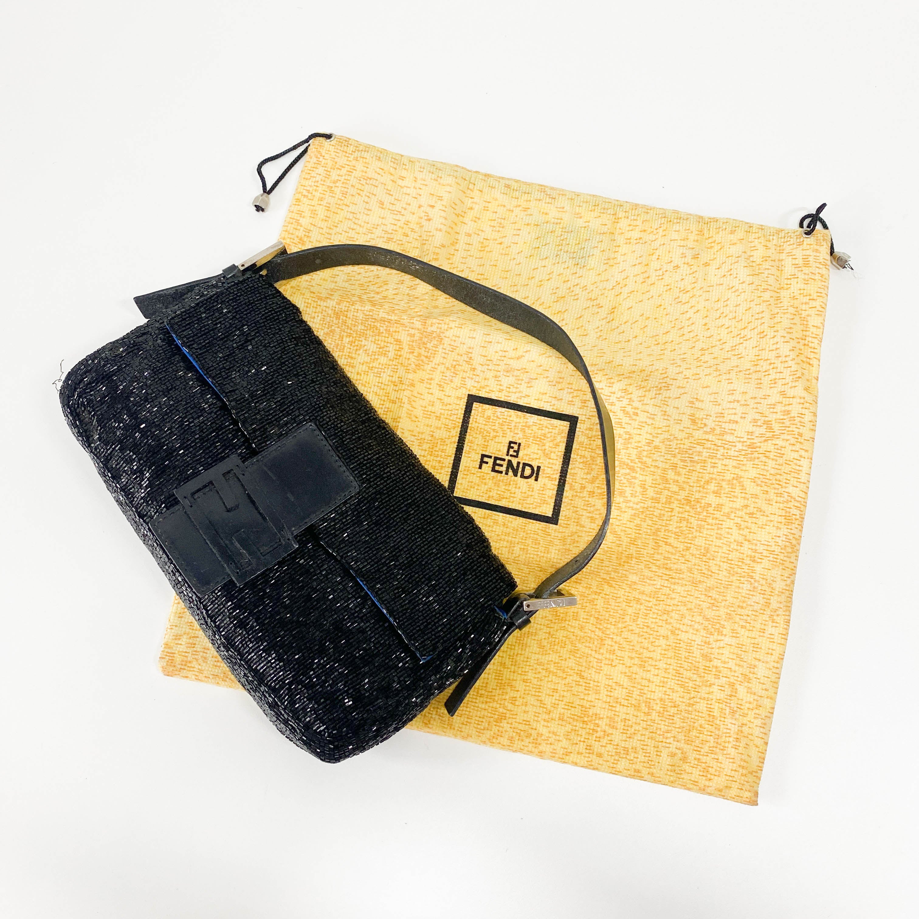 Baguette Black Beads Shoulder Bag