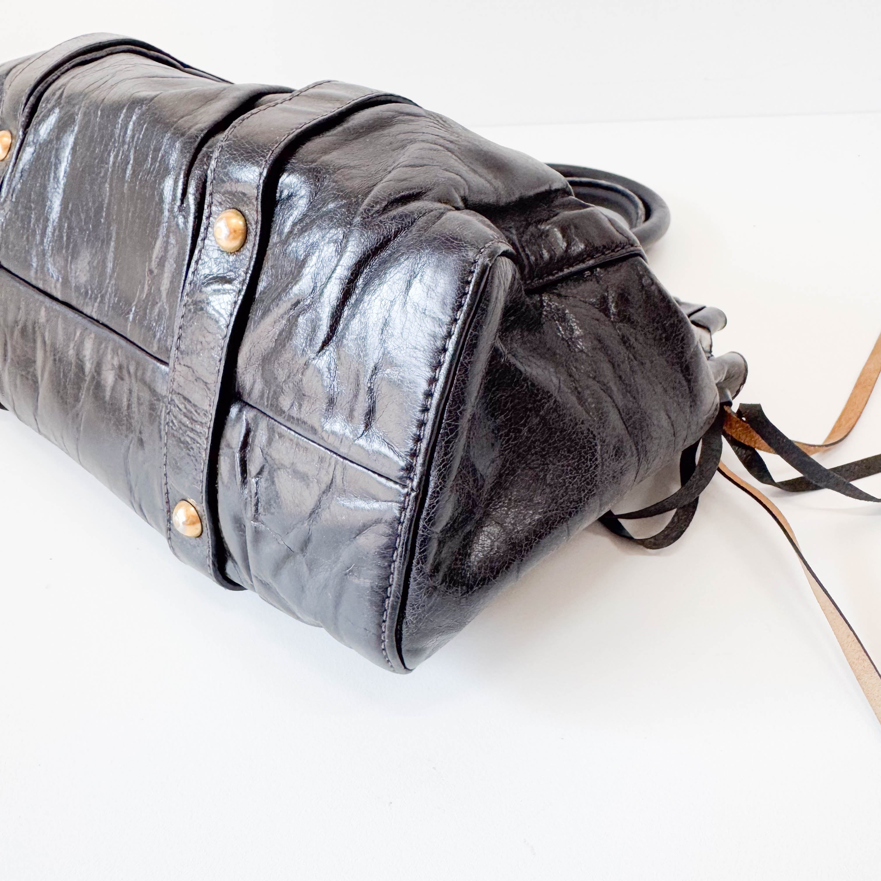 Vitello Black Leather Bag