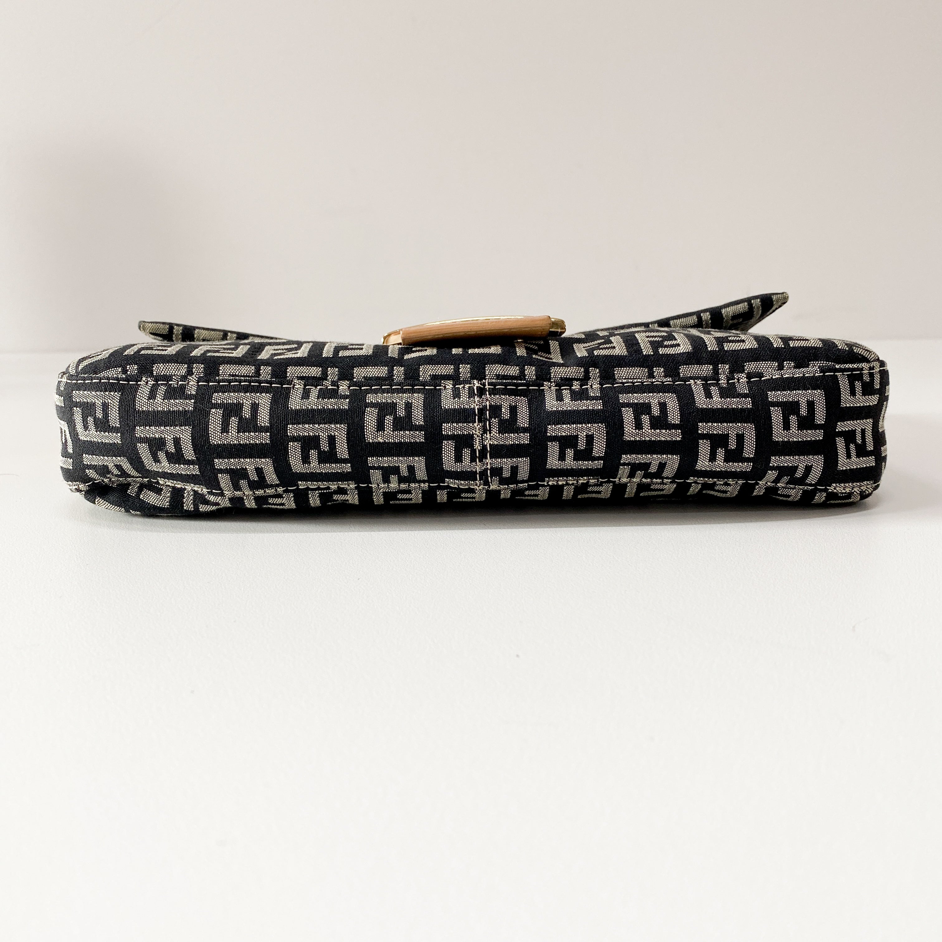 Zucchino Baguette Black Canvas Shoulder Bag