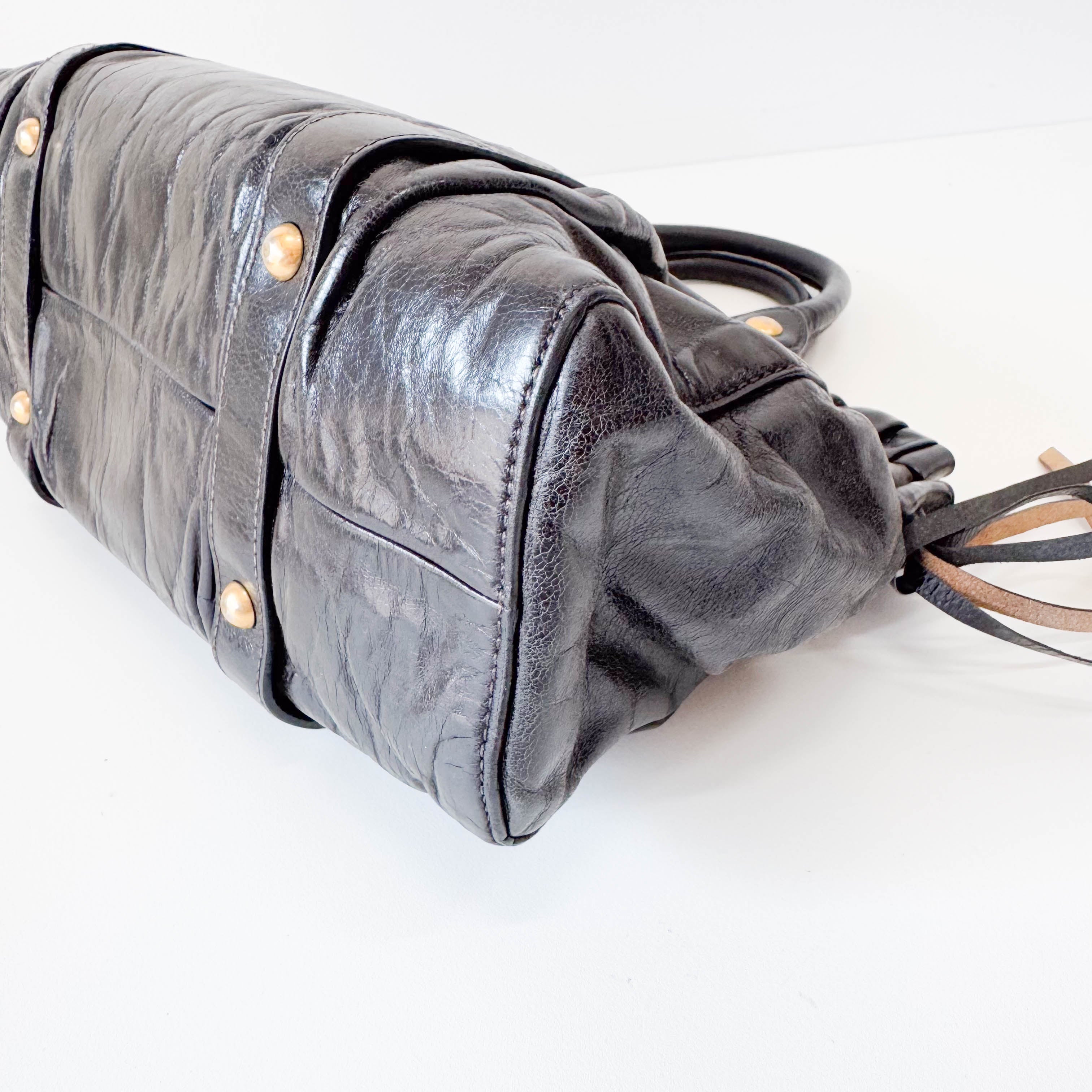 Vitello Black Leather Bag