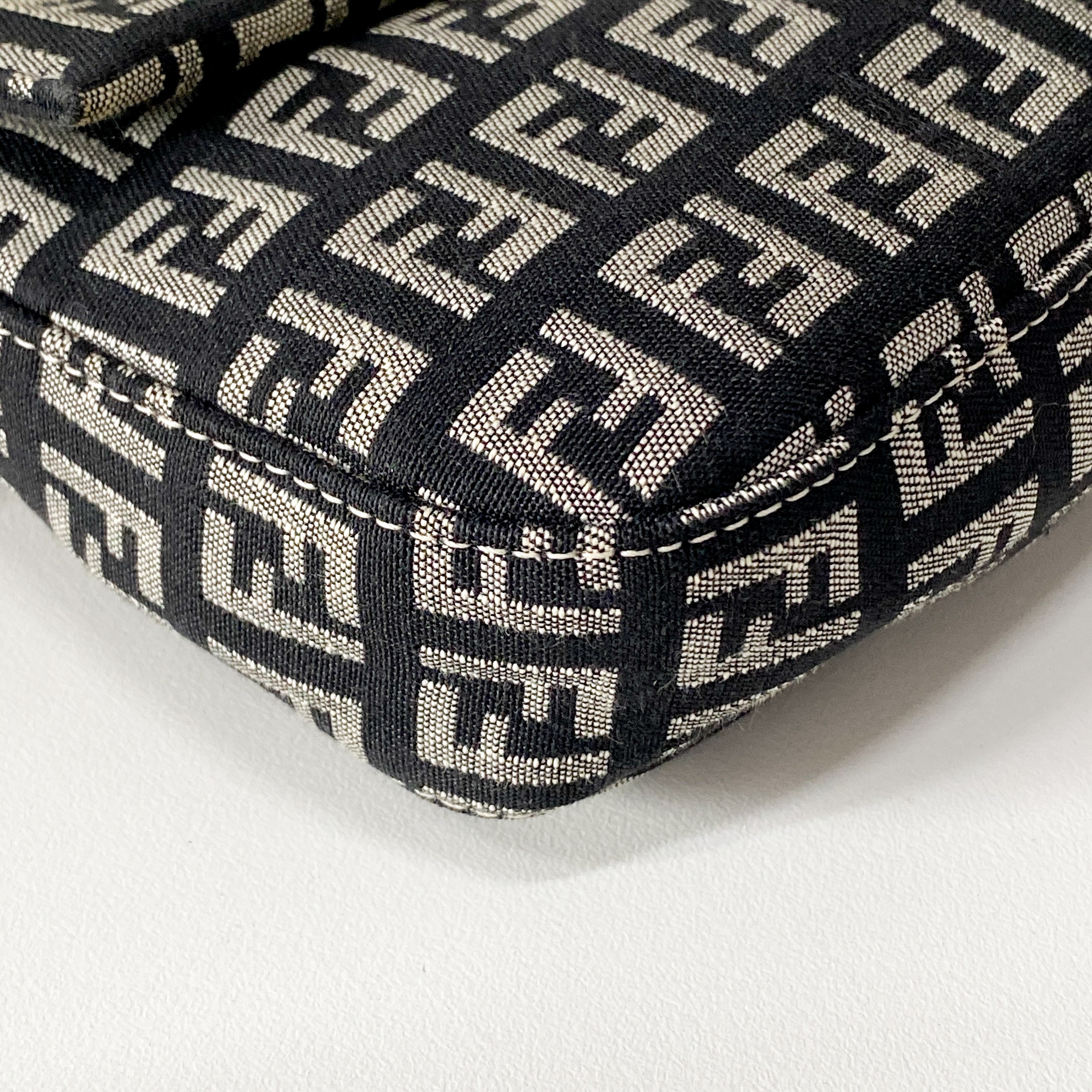 Zucchino Baguette Black Canvas Shoulder Bag