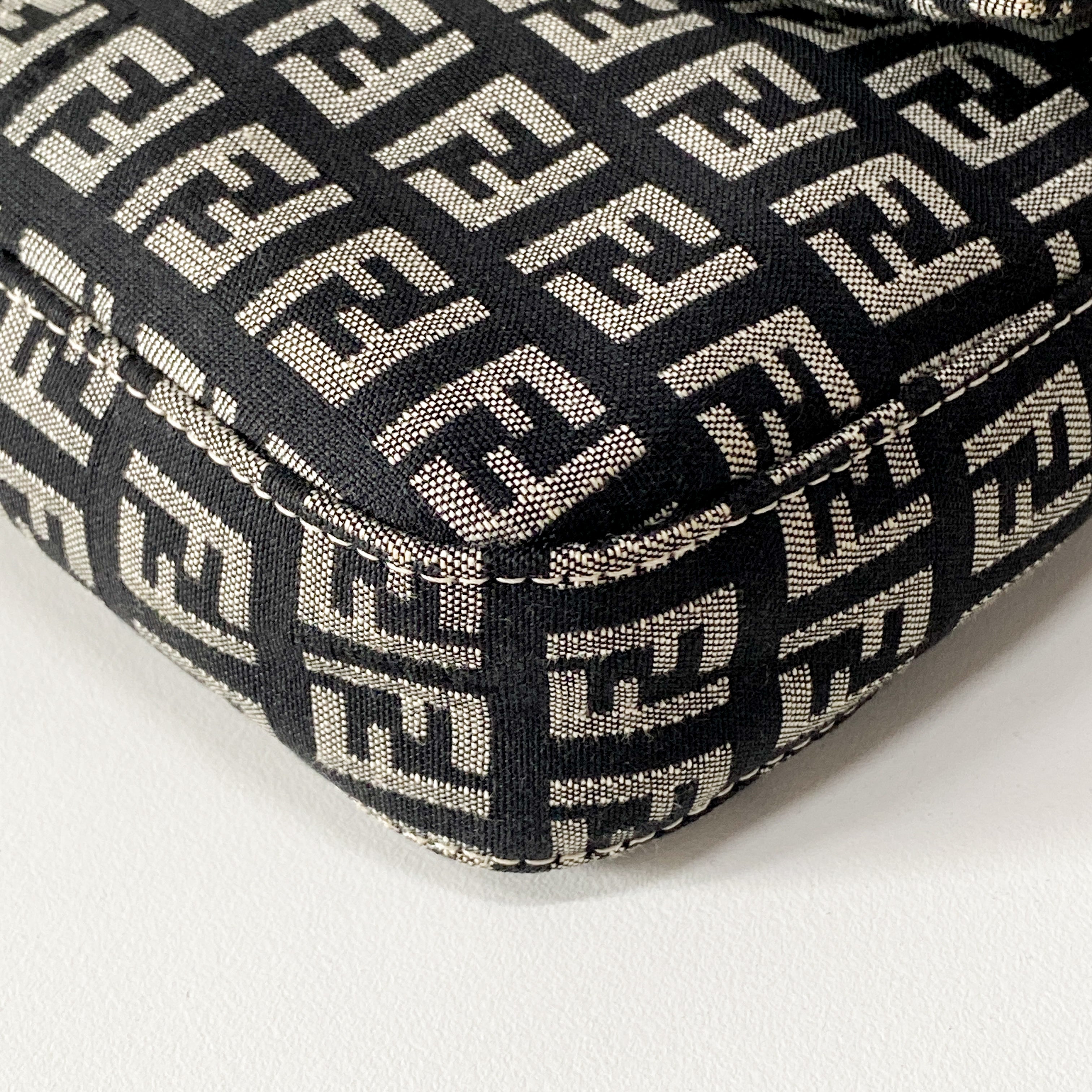 Zucchino Baguette Black Canvas Shoulder Bag