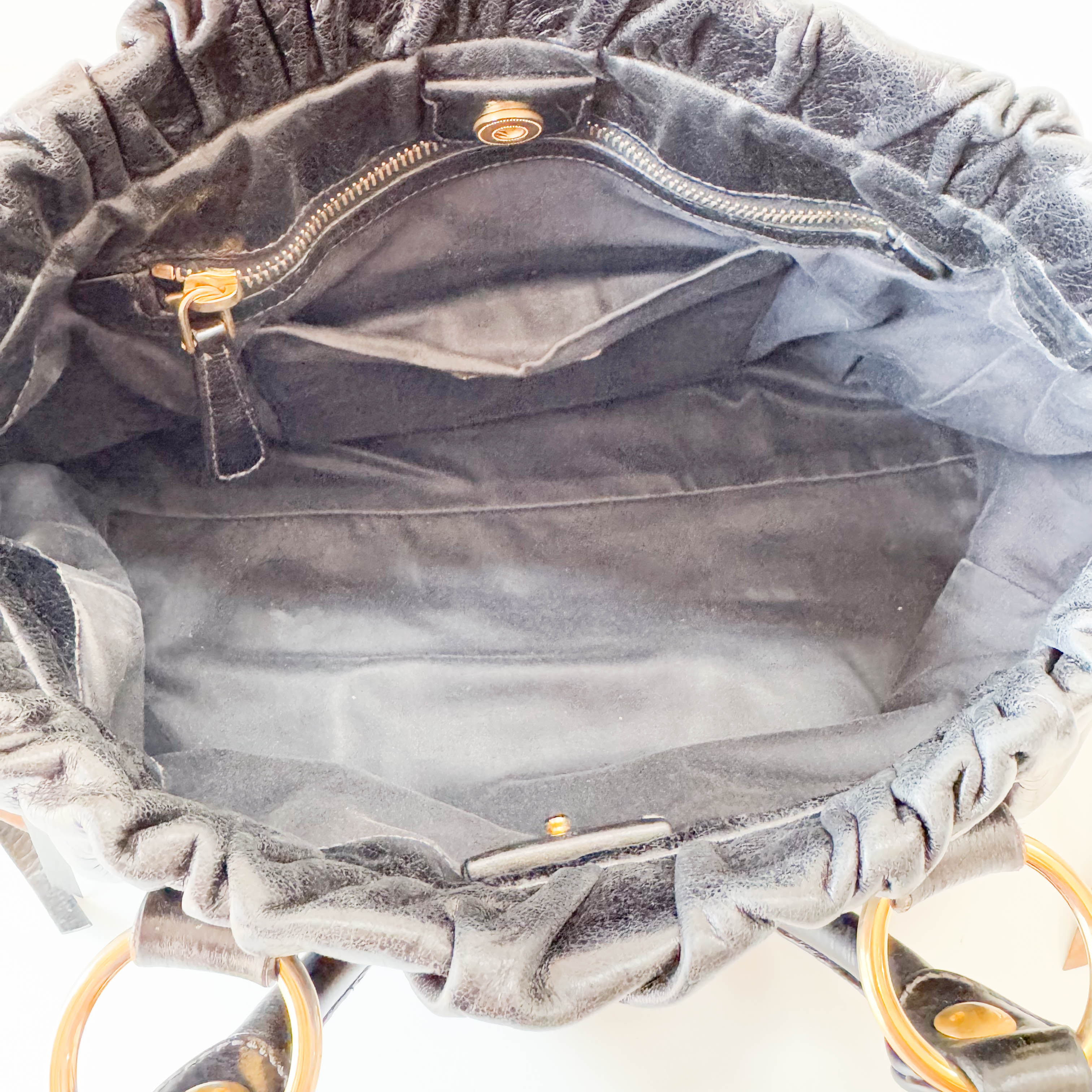 Vitello Black Leather Bag