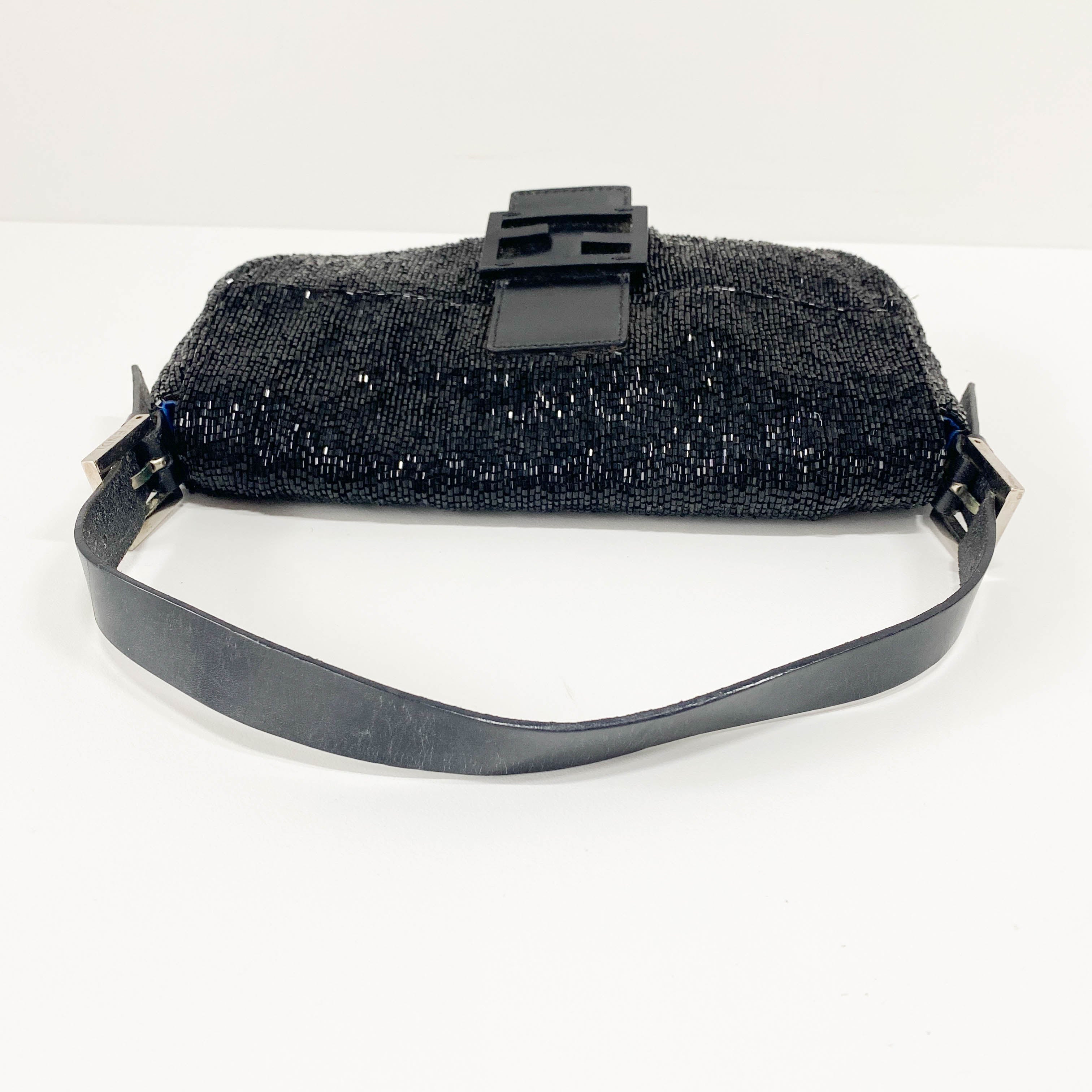 Baguette Black Beads Shoulder Bag