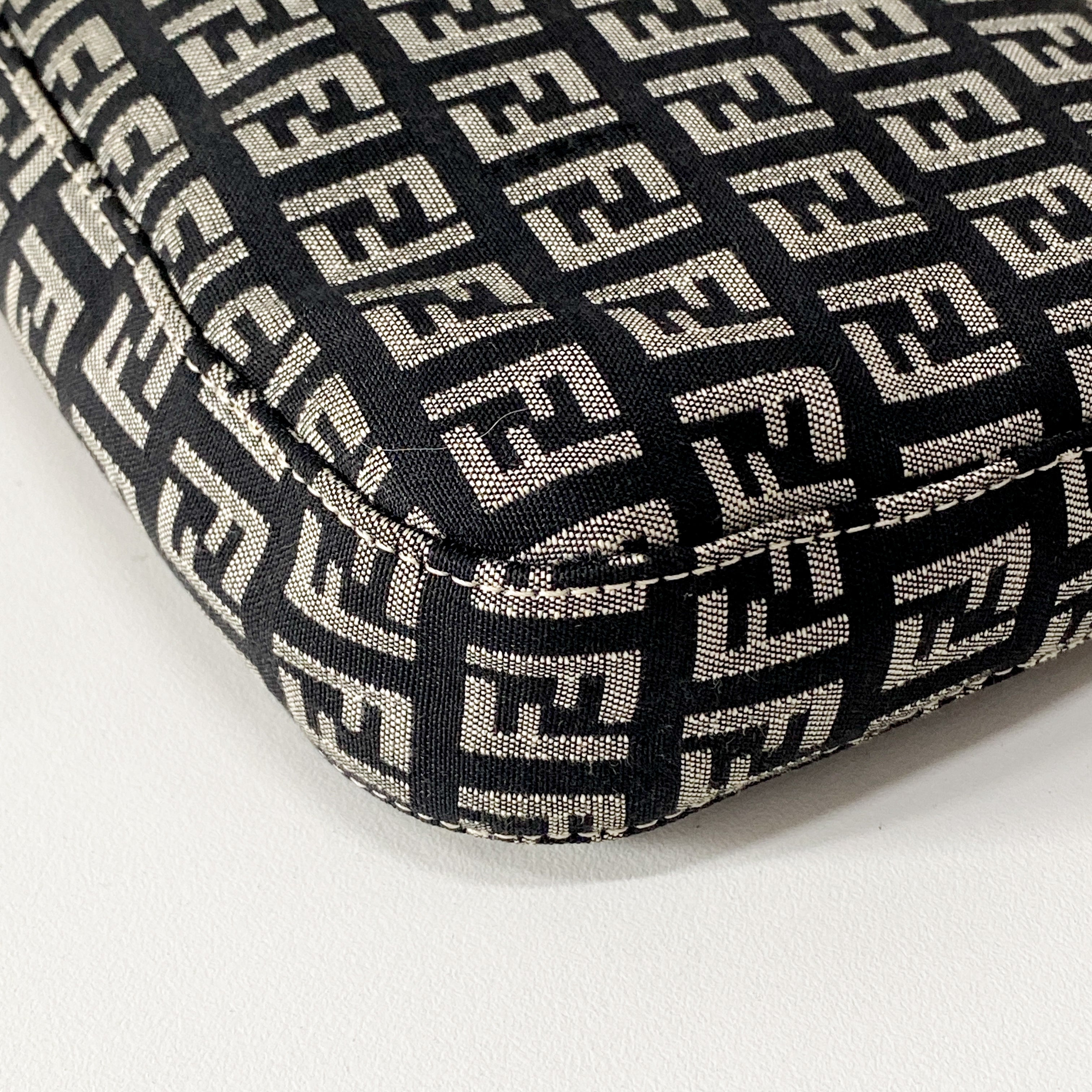 Zucchino Baguette Black Canvas Shoulder Bag