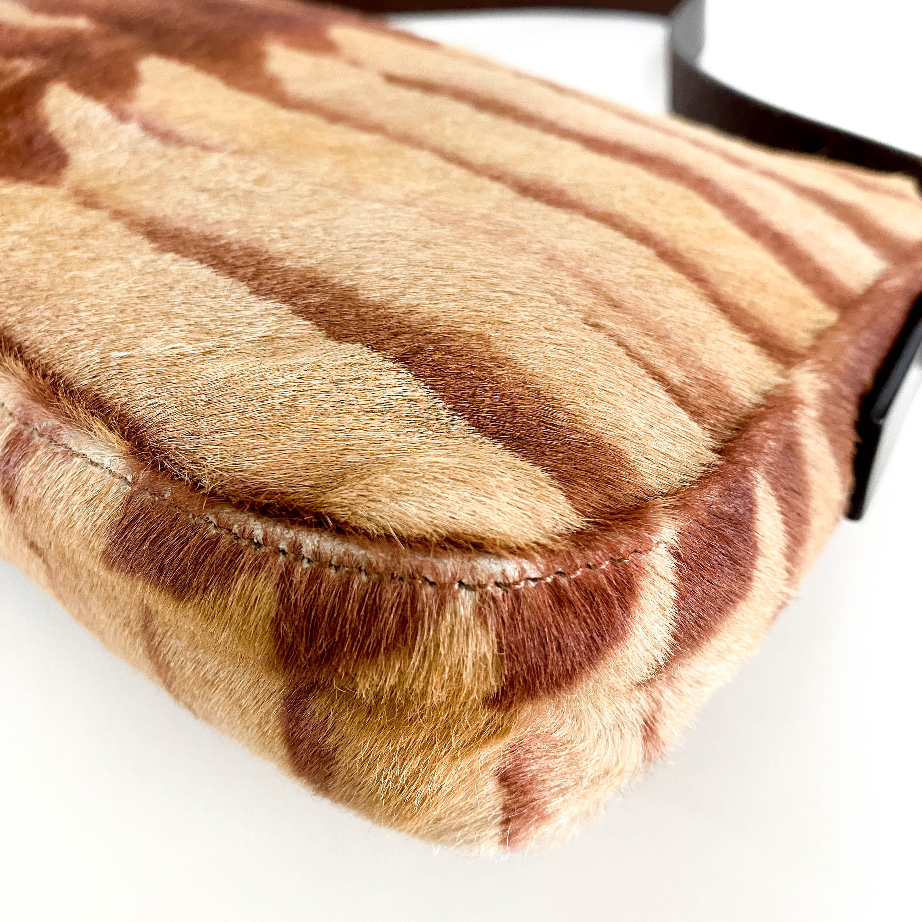 Baguette Pony Hair Brown Shoulder Bag