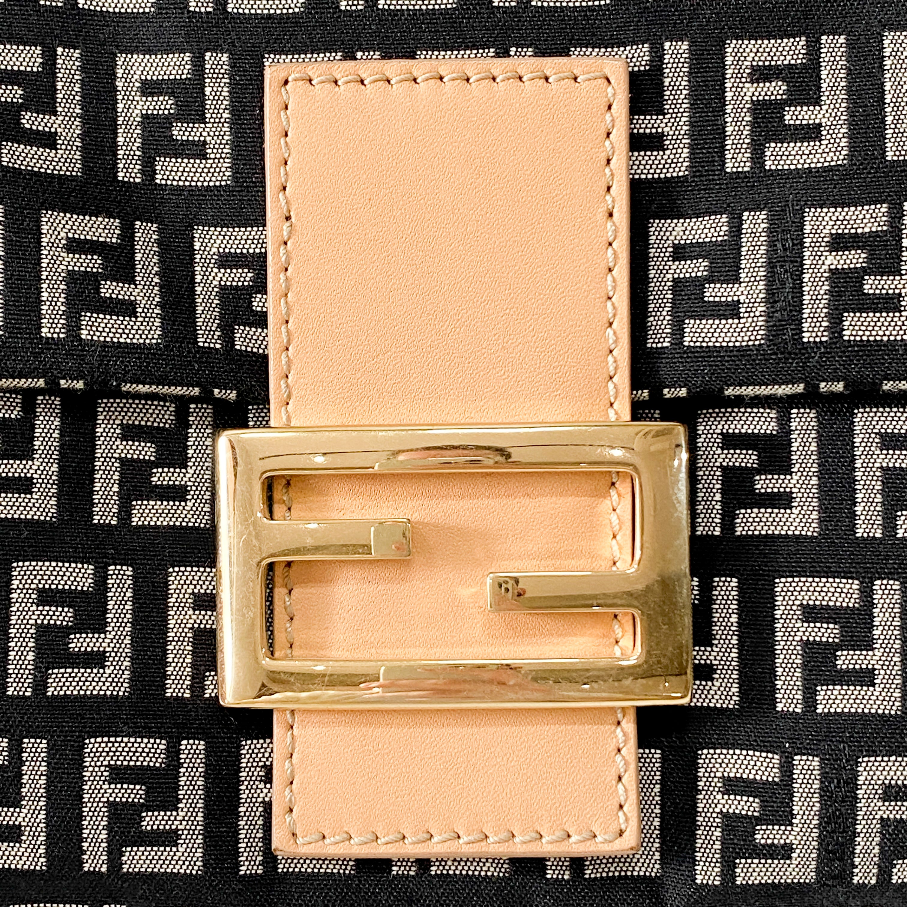 Zucchino Baguette Black Canvas Shoulder Bag