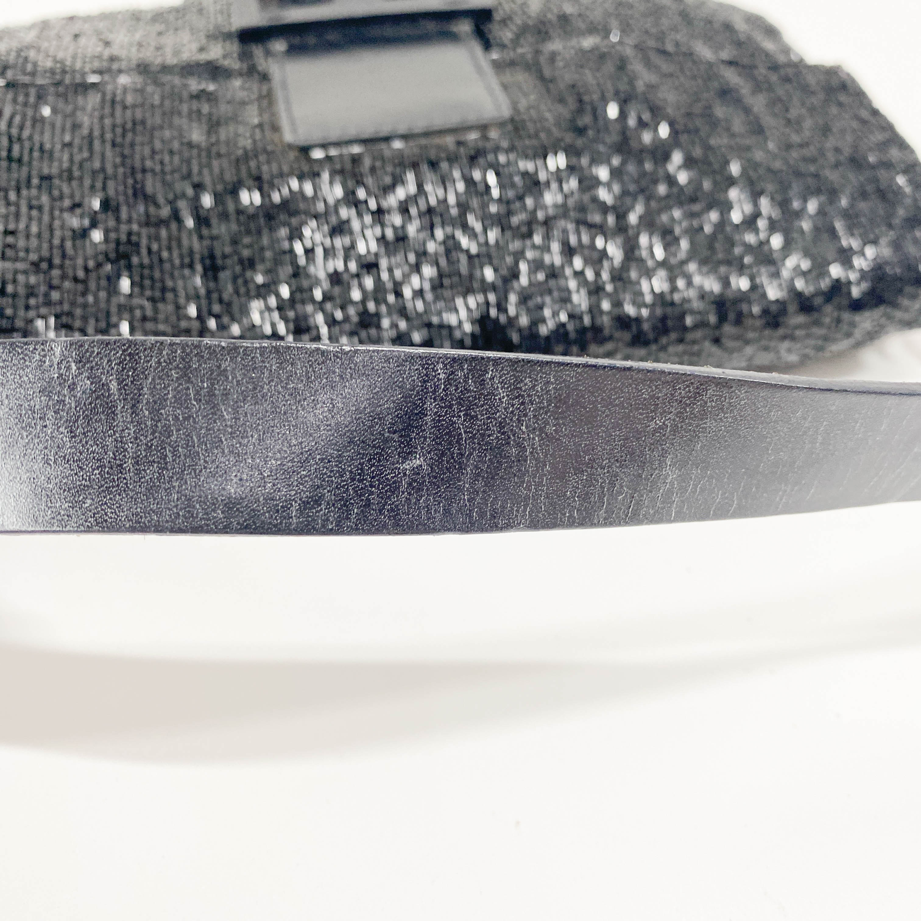 Baguette Black Beads Shoulder Bag