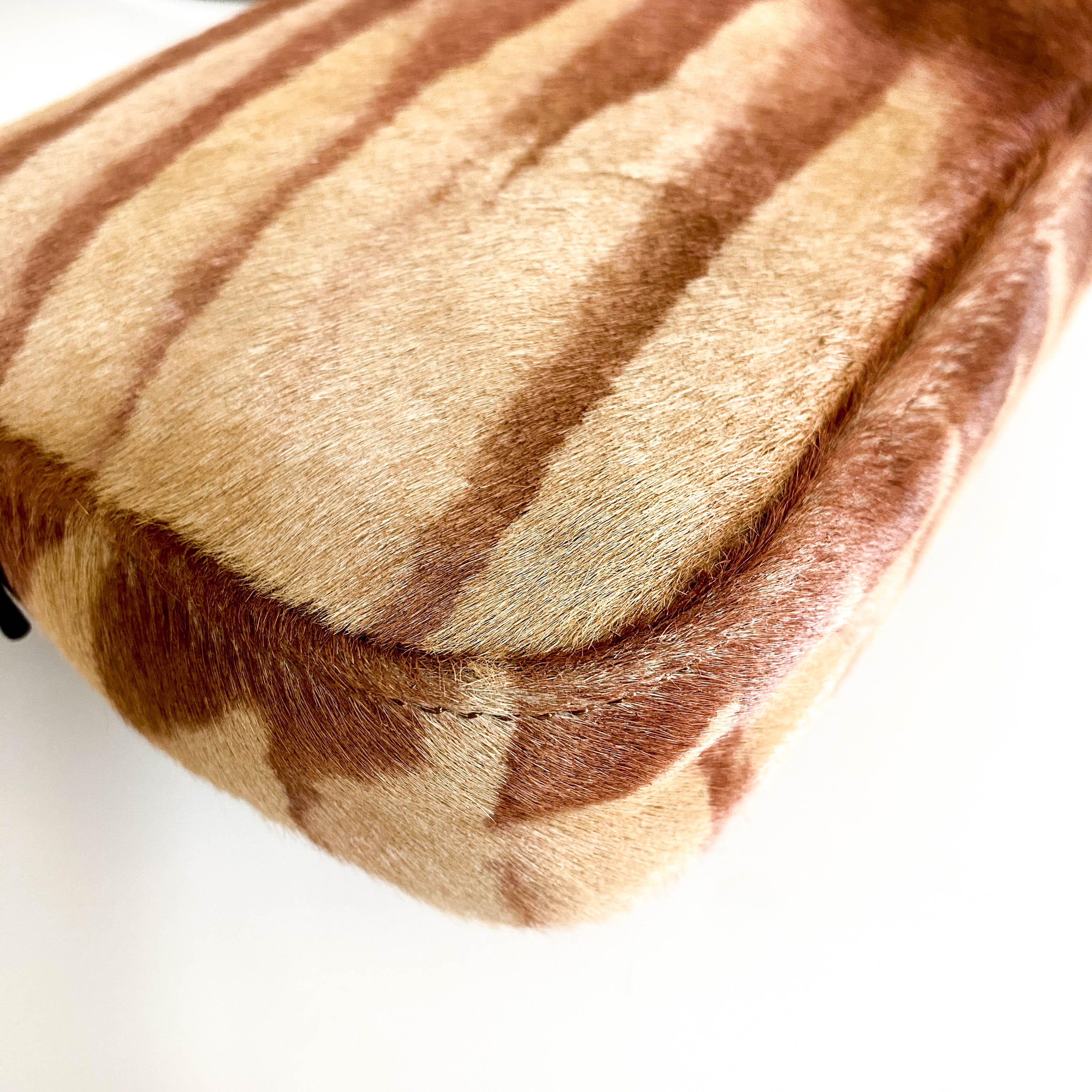 Baguette Pony Hair Brown Shoulder Bag