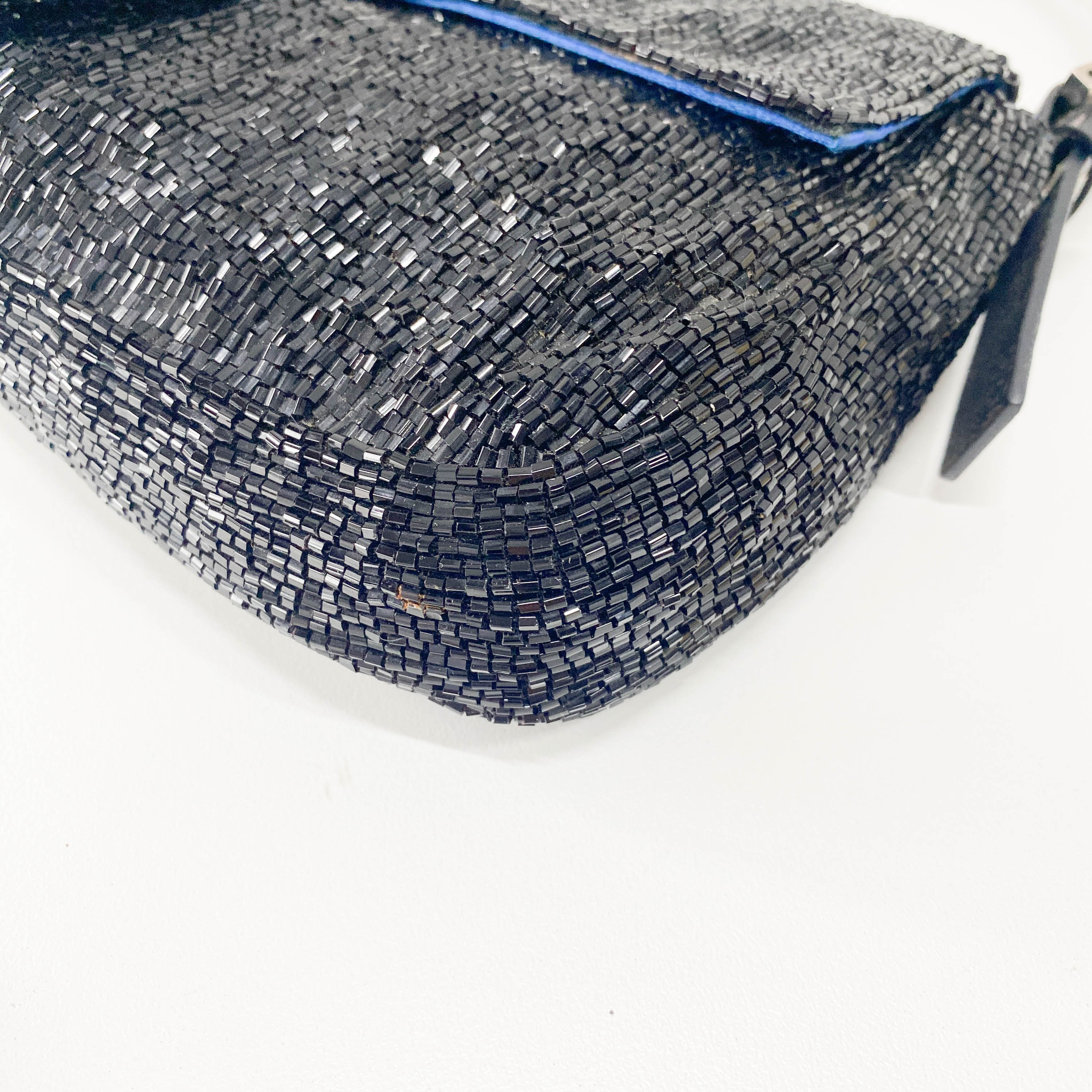 Baguette Black Beads Shoulder Bag