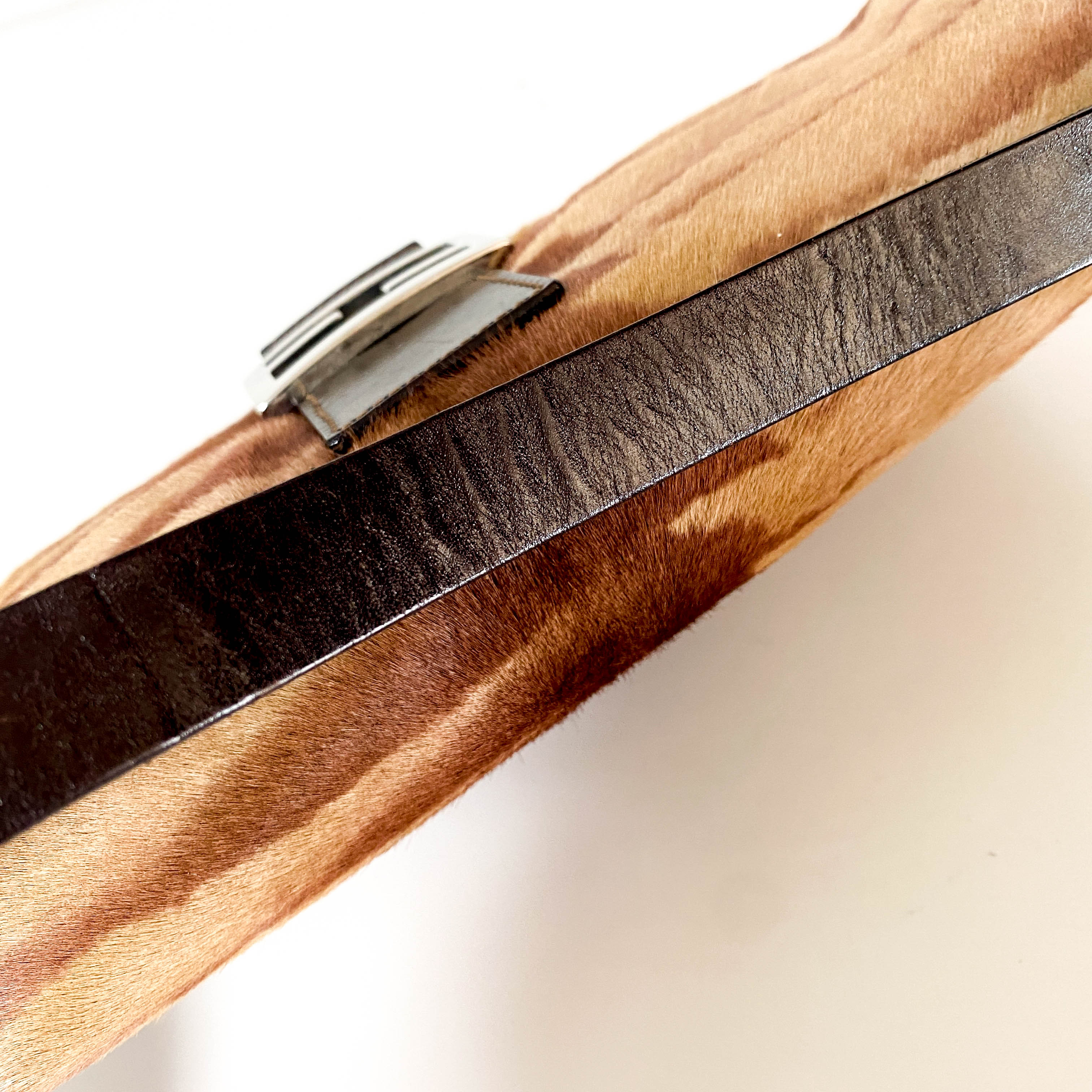 Baguette Pony Hair Brown Shoulder Bag