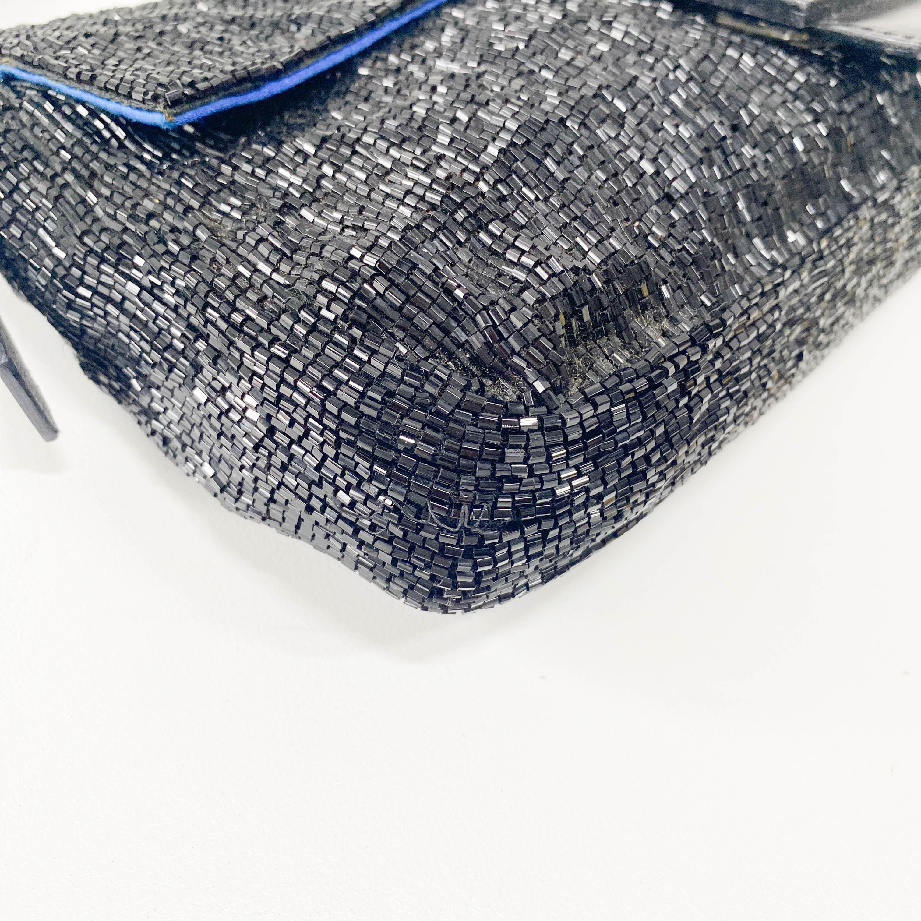 Baguette Black Beads Shoulder Bag