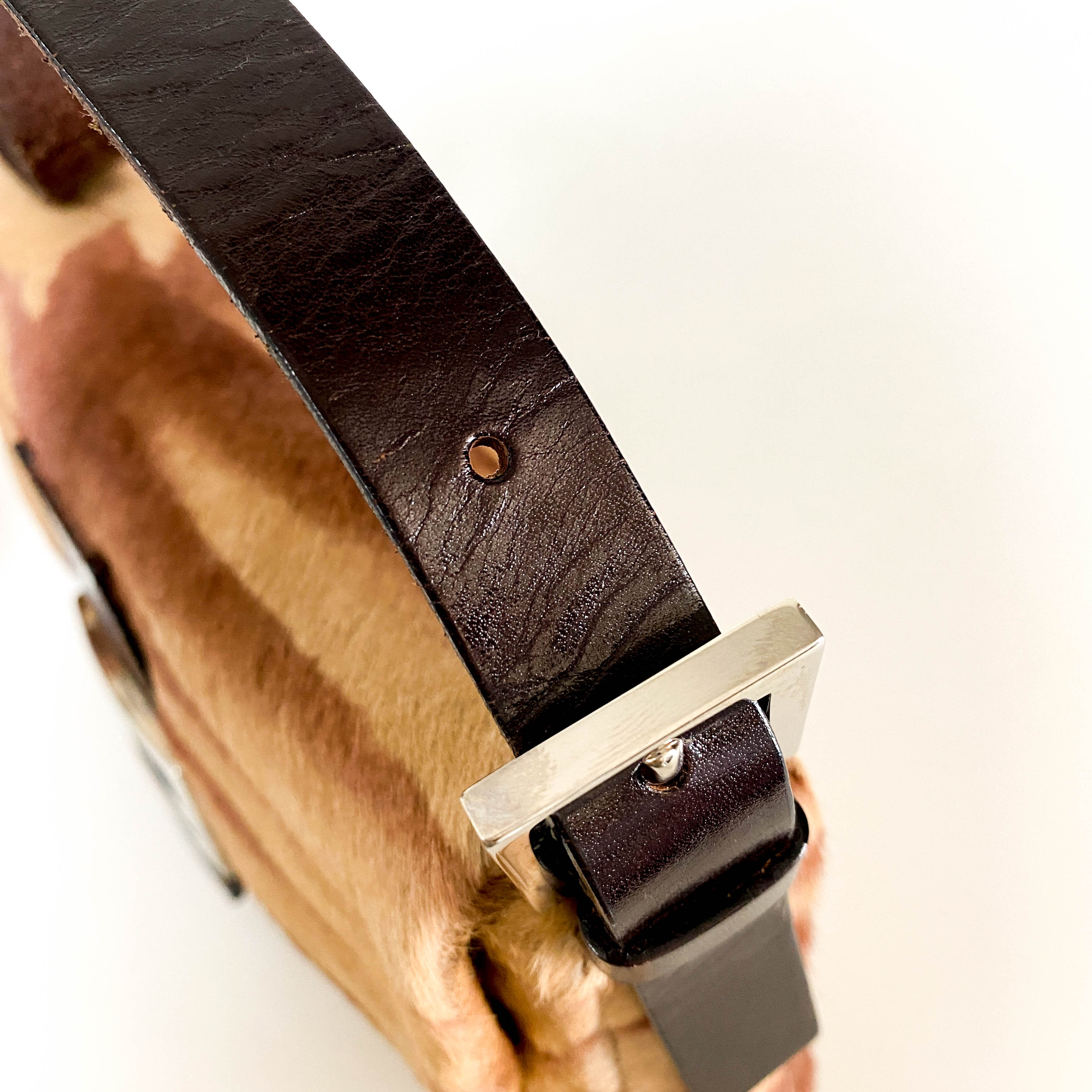 Baguette Pony Hair Brown Shoulder Bag