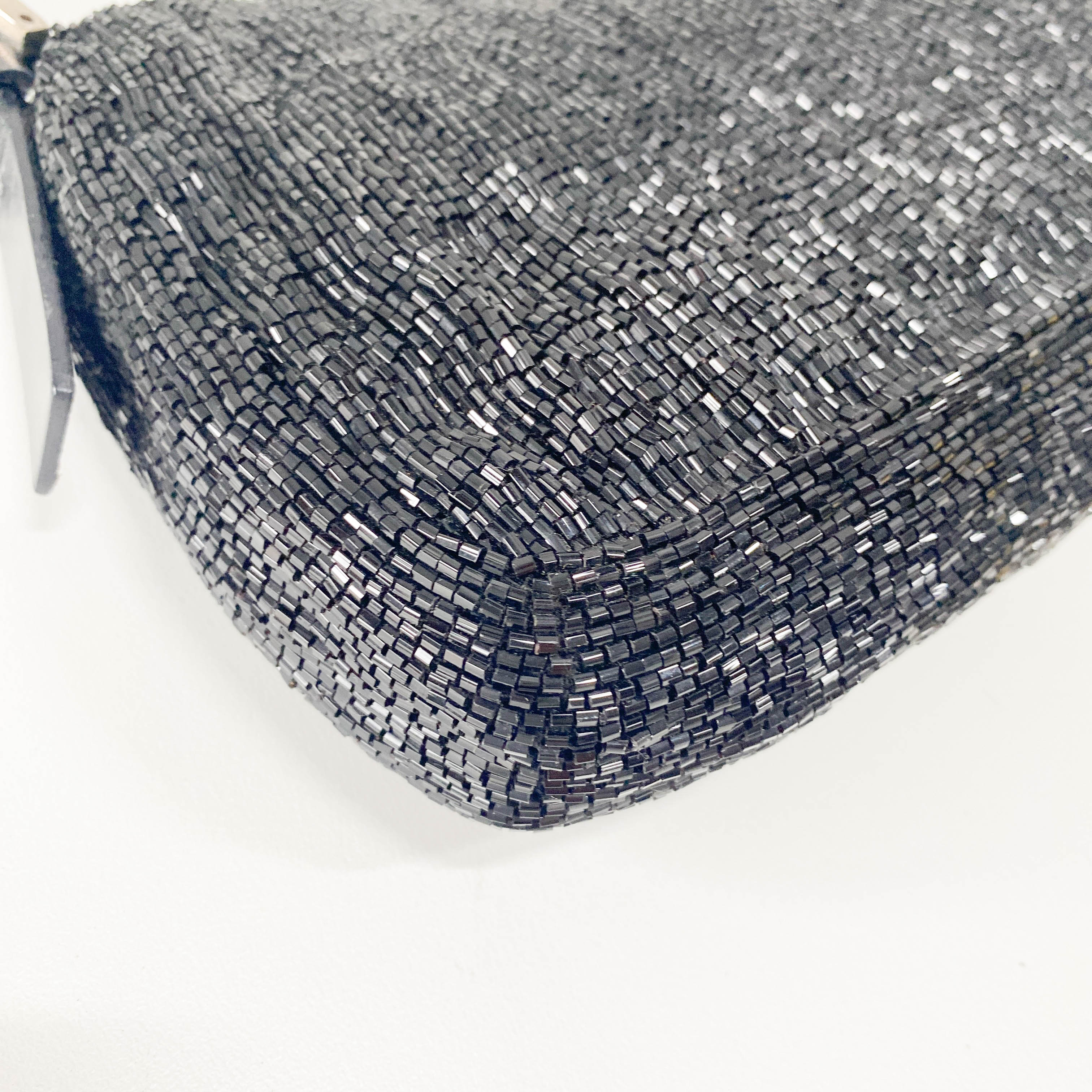 Baguette Black Beads Shoulder Bag