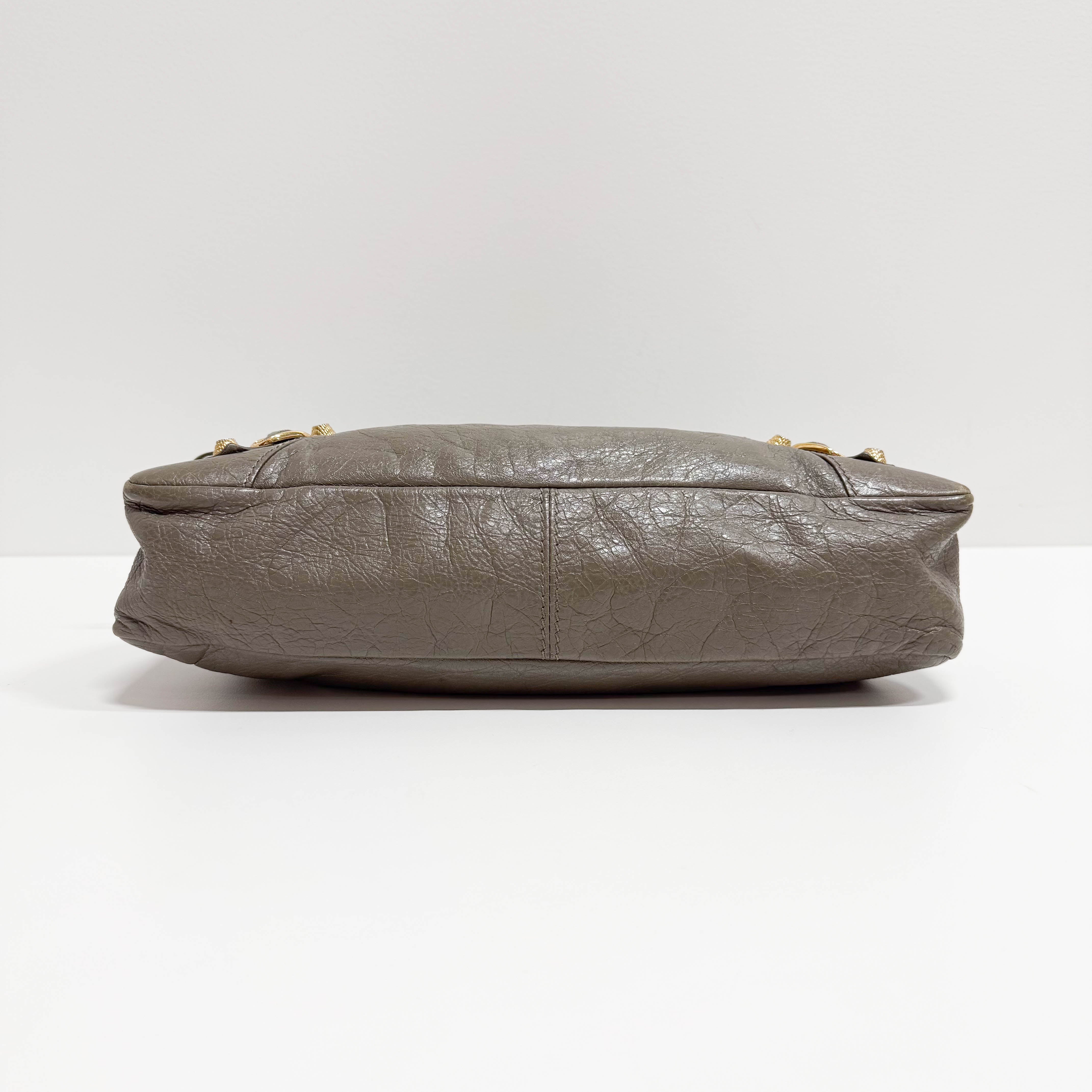 The First Grey Calfskin Leather Two Way Bag