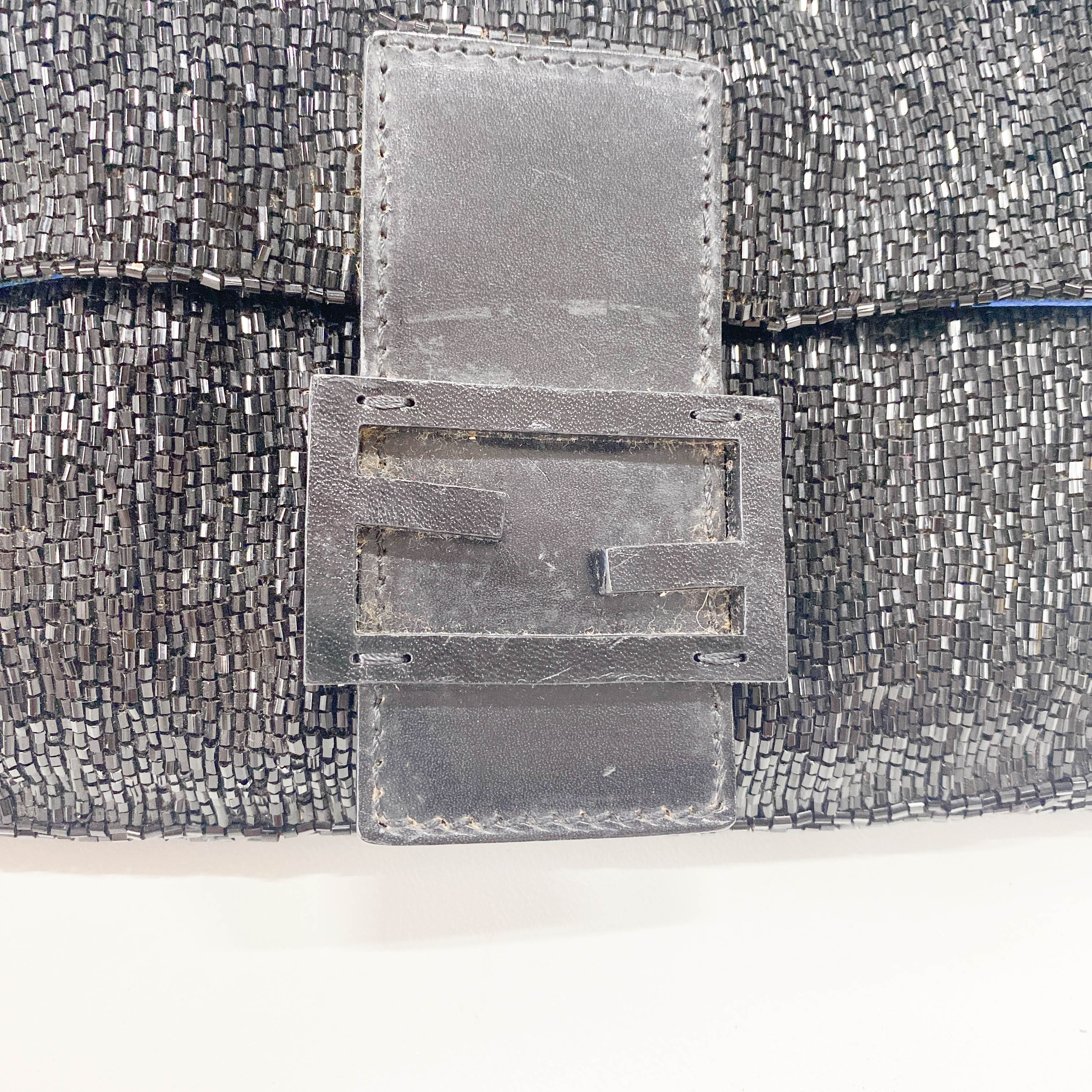 Baguette Black Beads Shoulder Bag