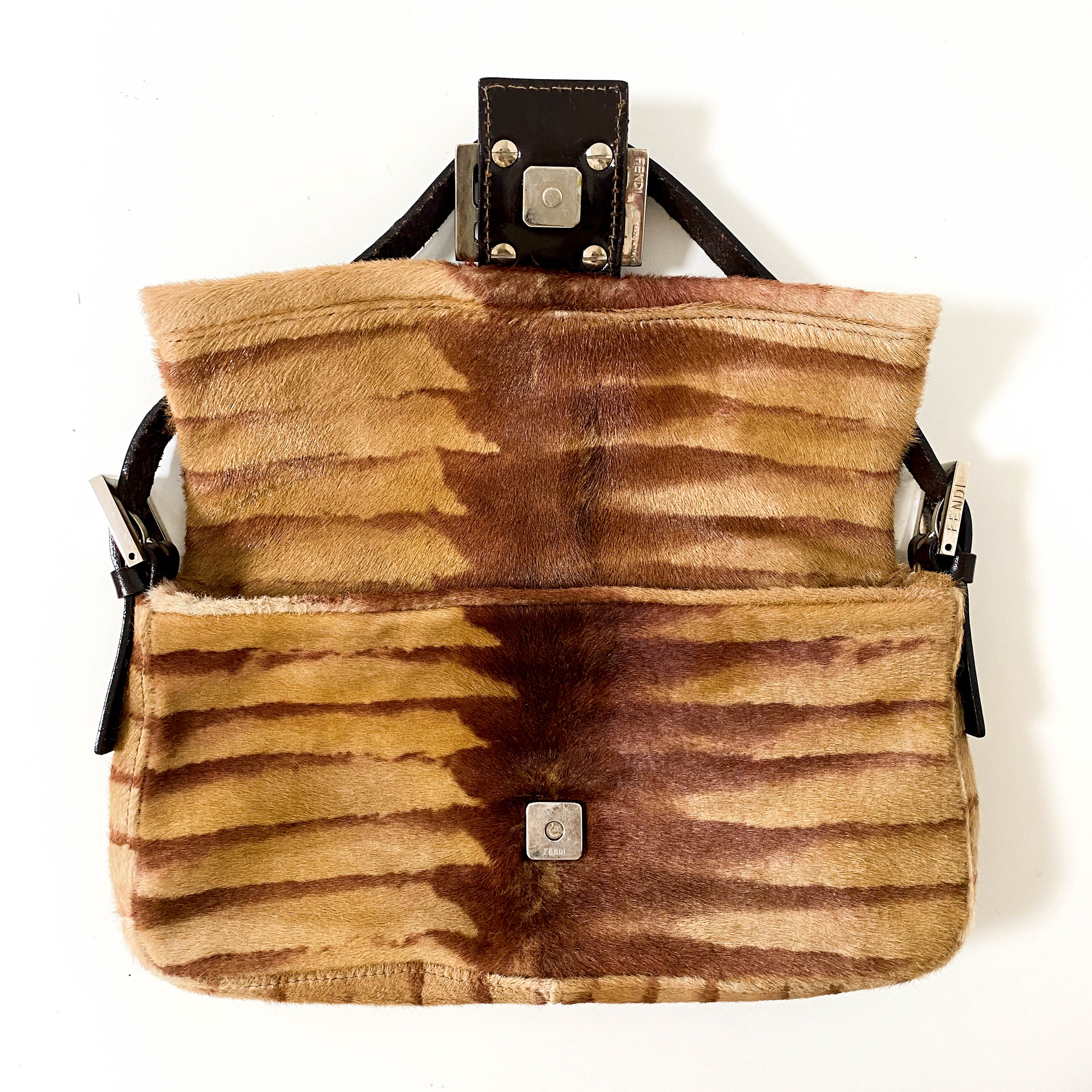 Baguette Pony Hair Brown Shoulder Bag