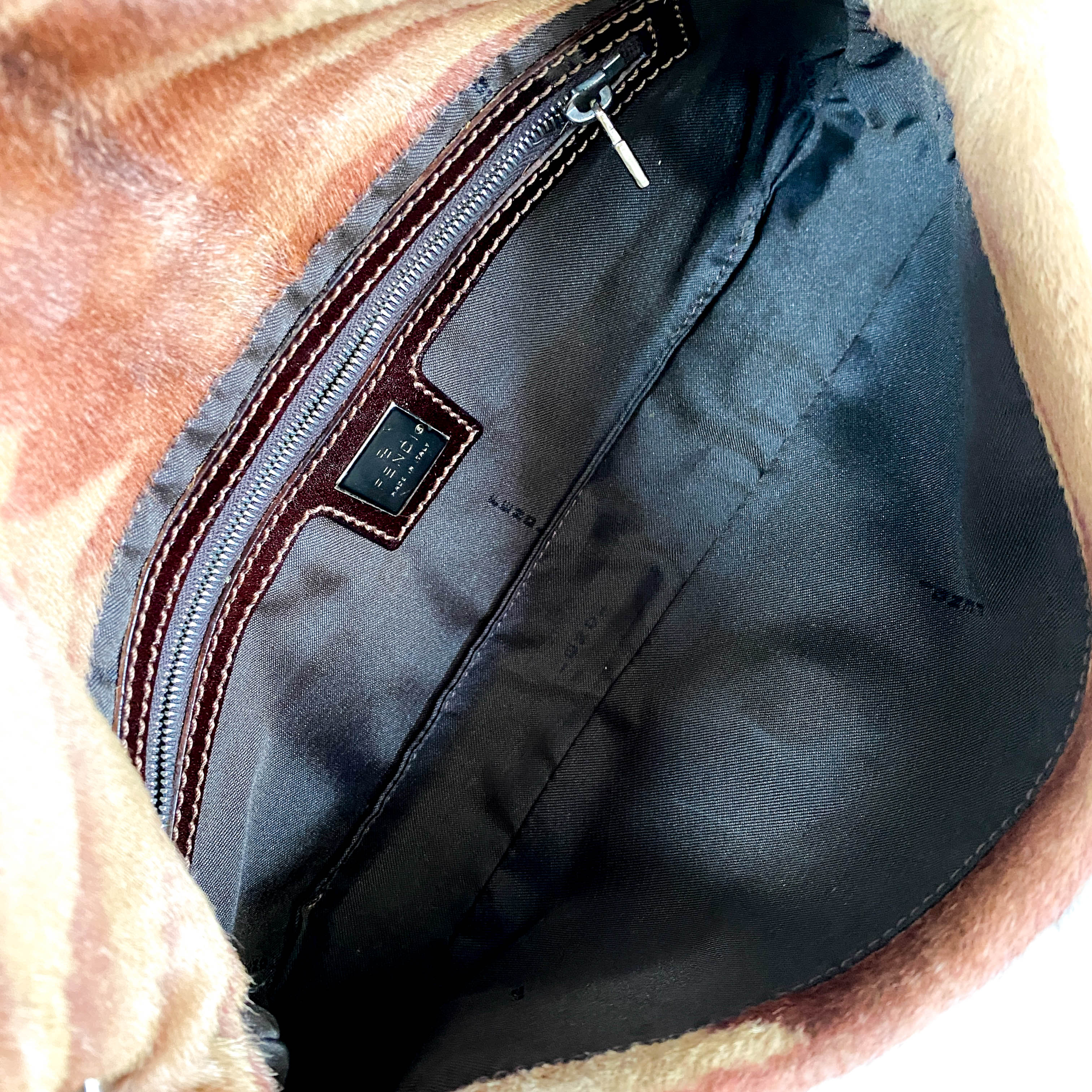 Baguette Pony Hair Brown Shoulder Bag