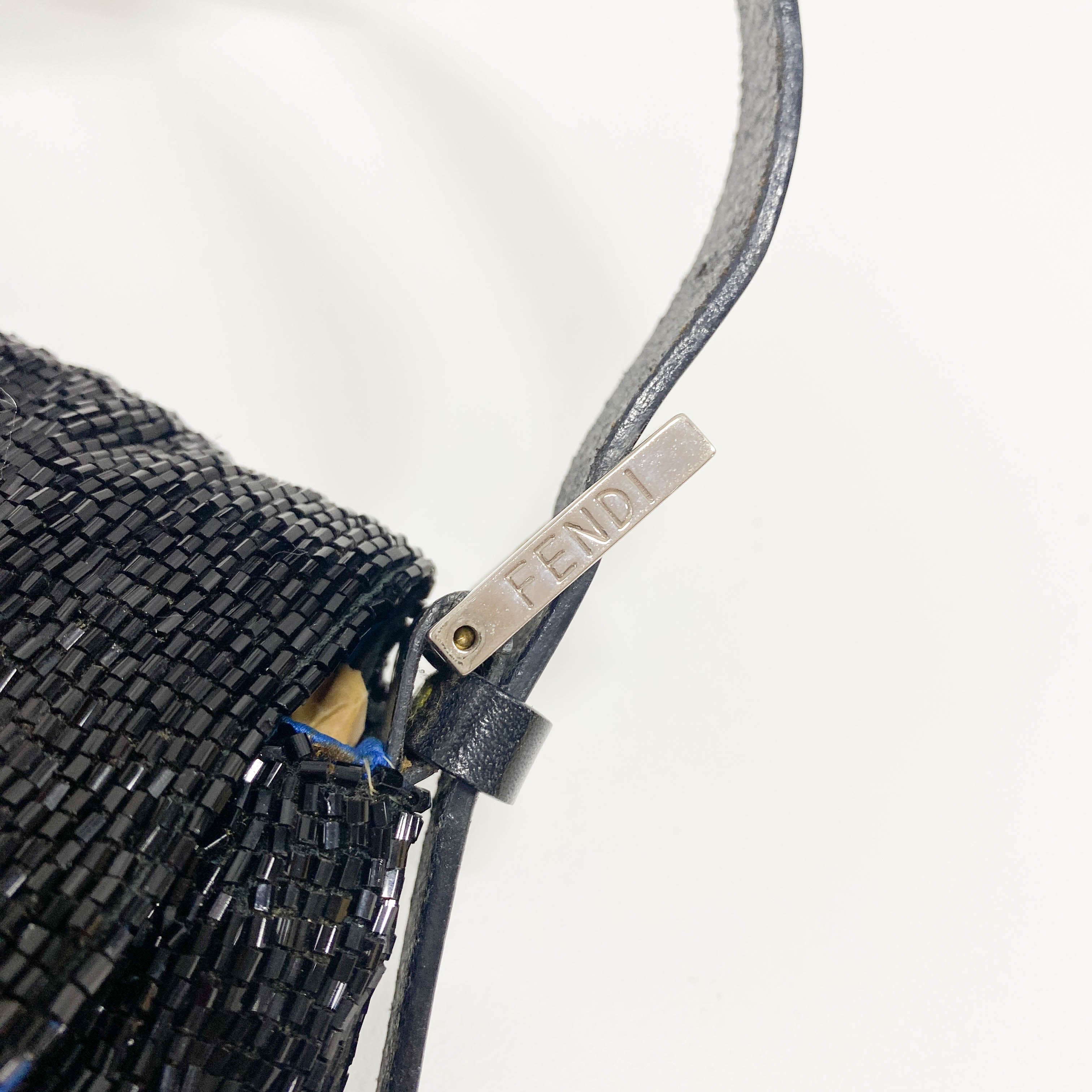 Baguette Black Beads Shoulder Bag