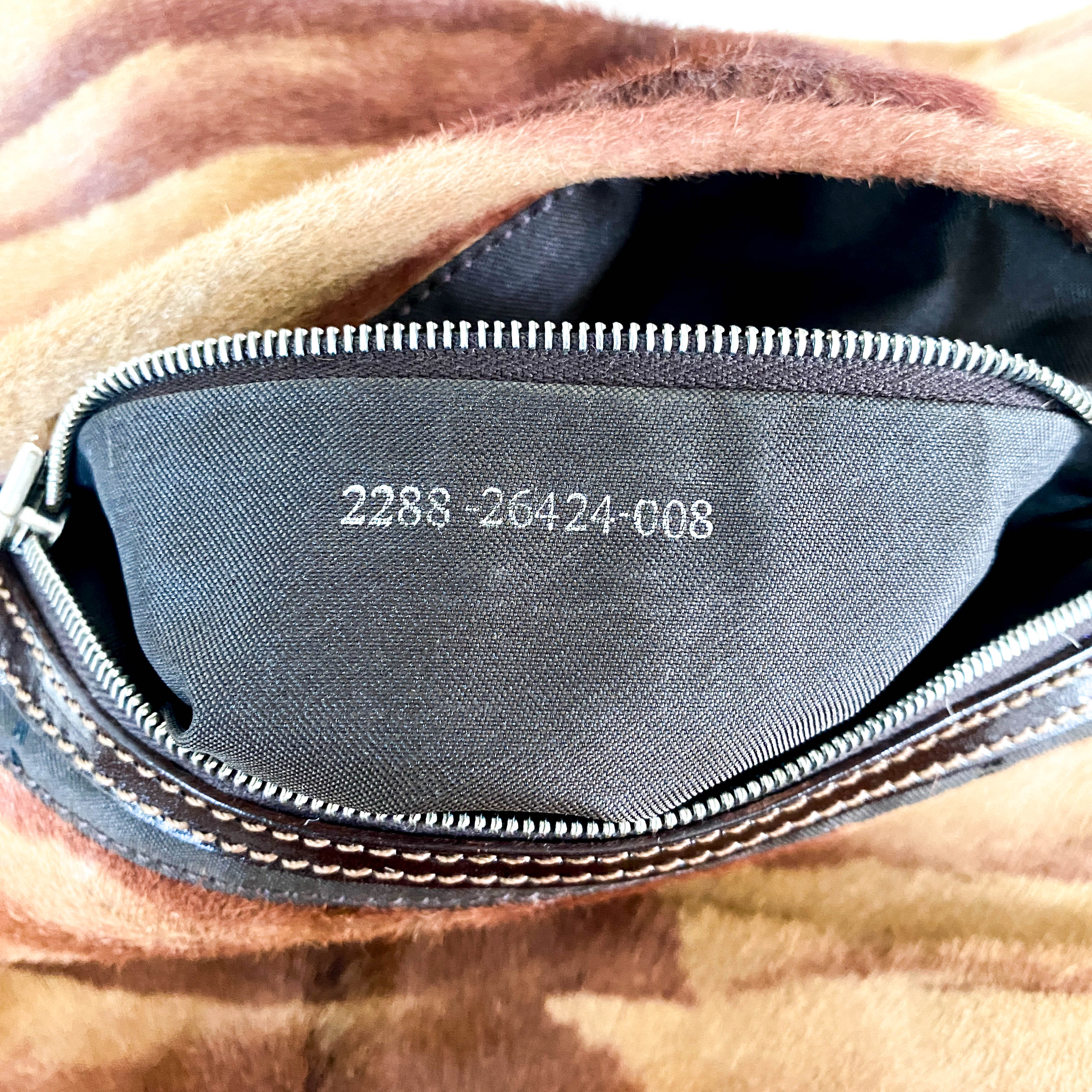 Baguette Pony Hair Brown Shoulder Bag