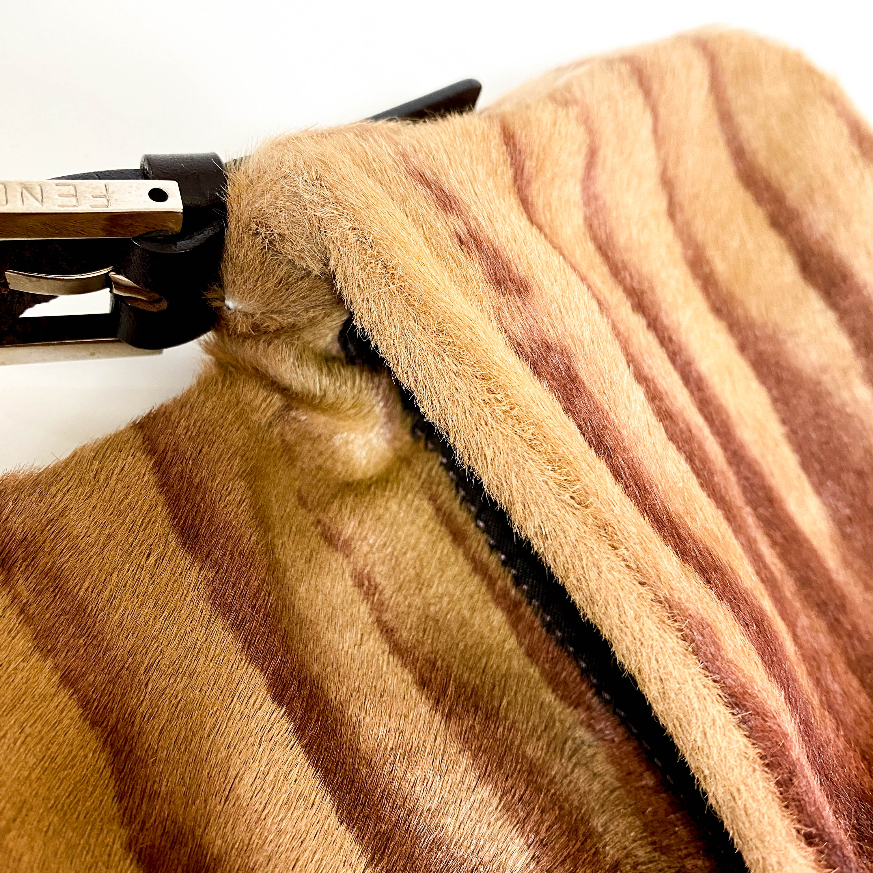 Baguette Pony Hair Brown Shoulder Bag