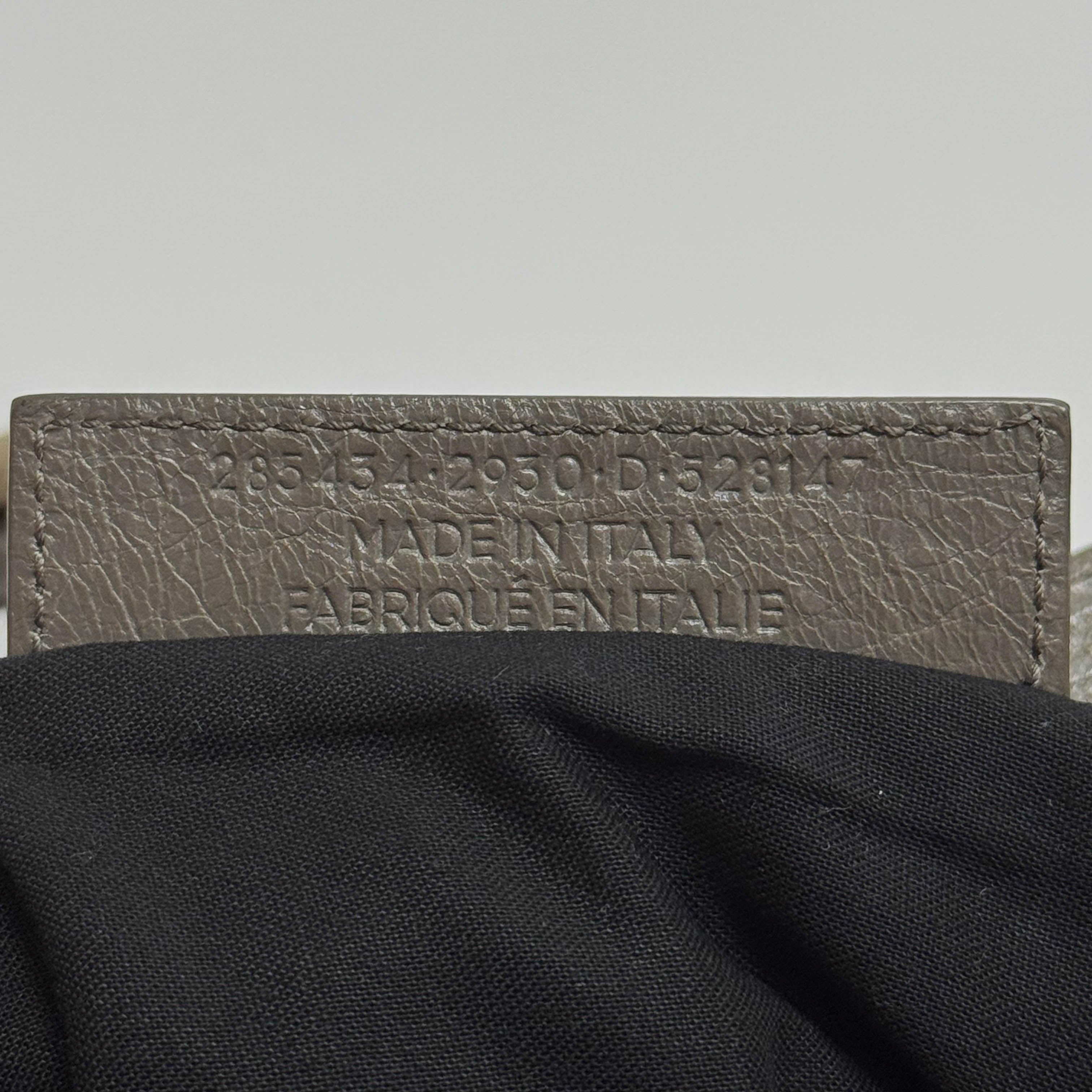 The First Grey Calfskin Leather Two Way Bag