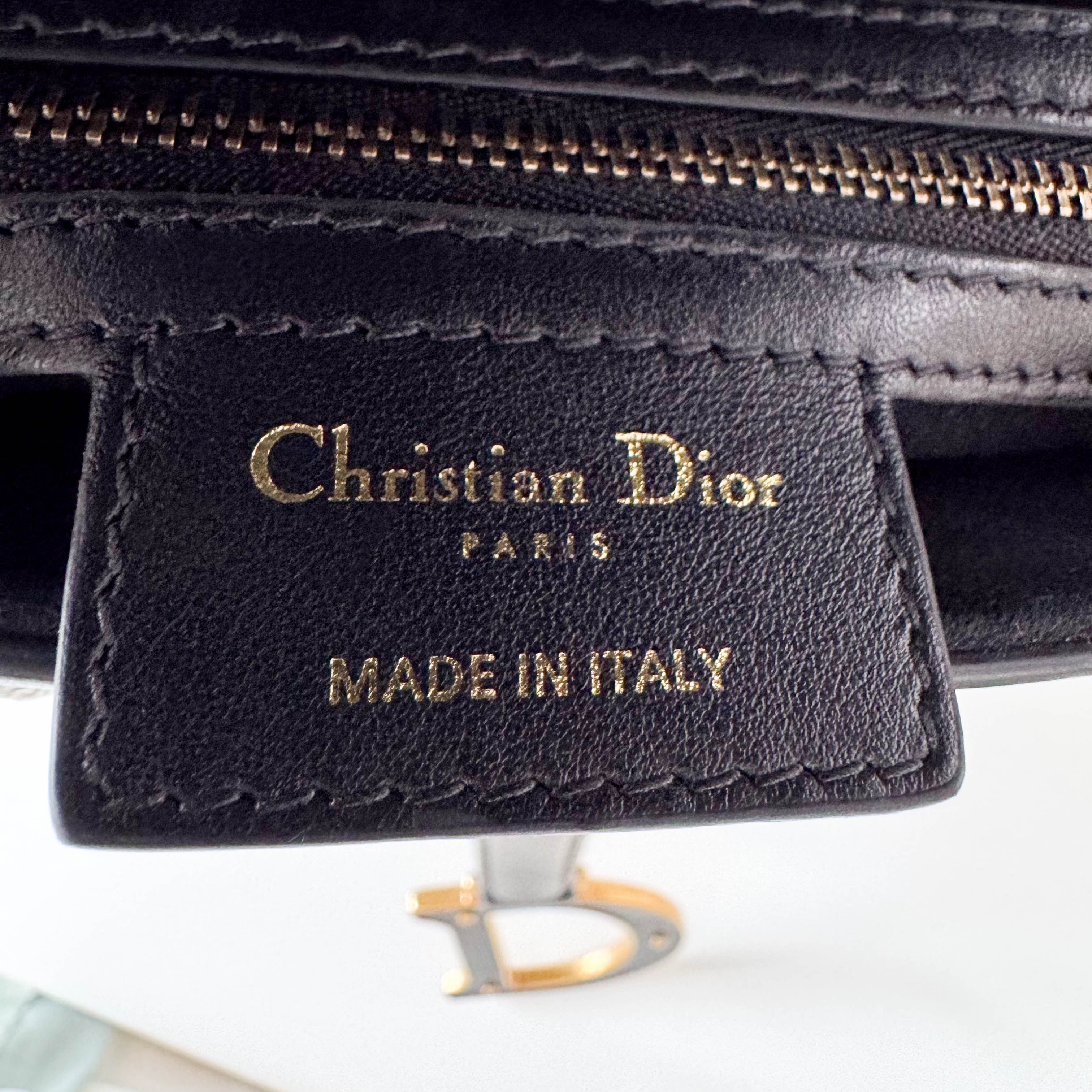 Rare Black Leather Embroidered Shoulder Bag