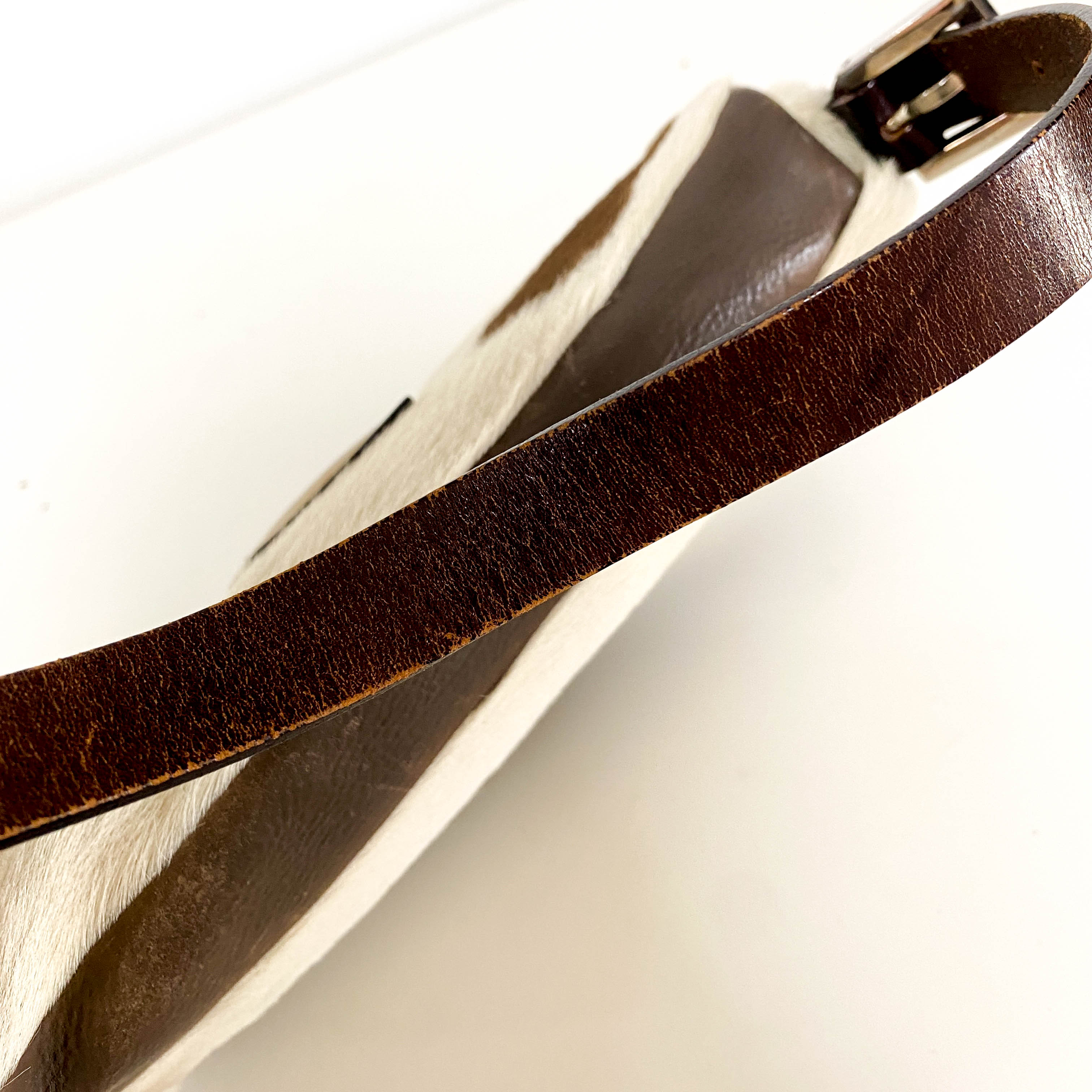 Baguette Cow Print Pony Hair Shoulder Bag