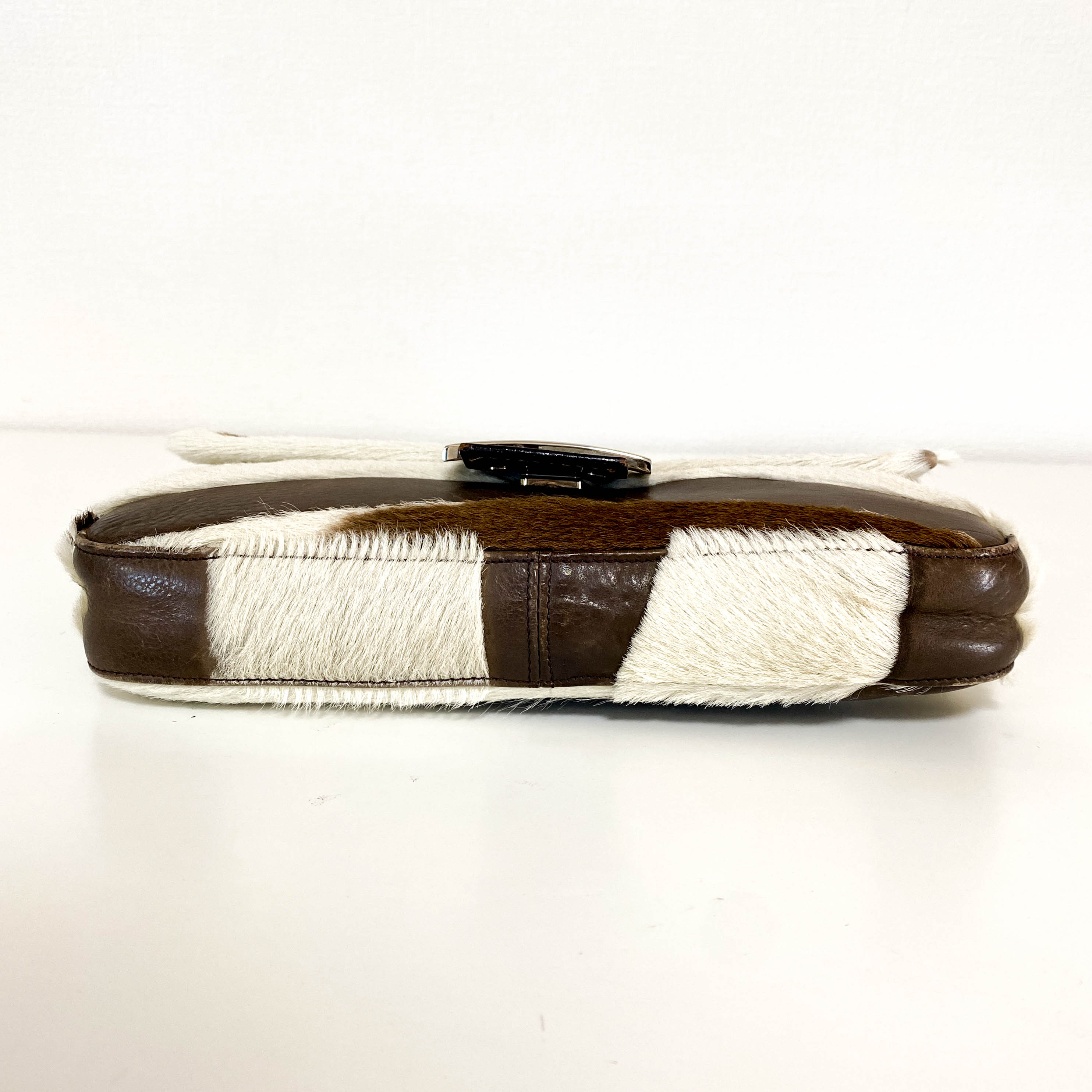 Baguette Cow Print Pony Hair Shoulder Bag