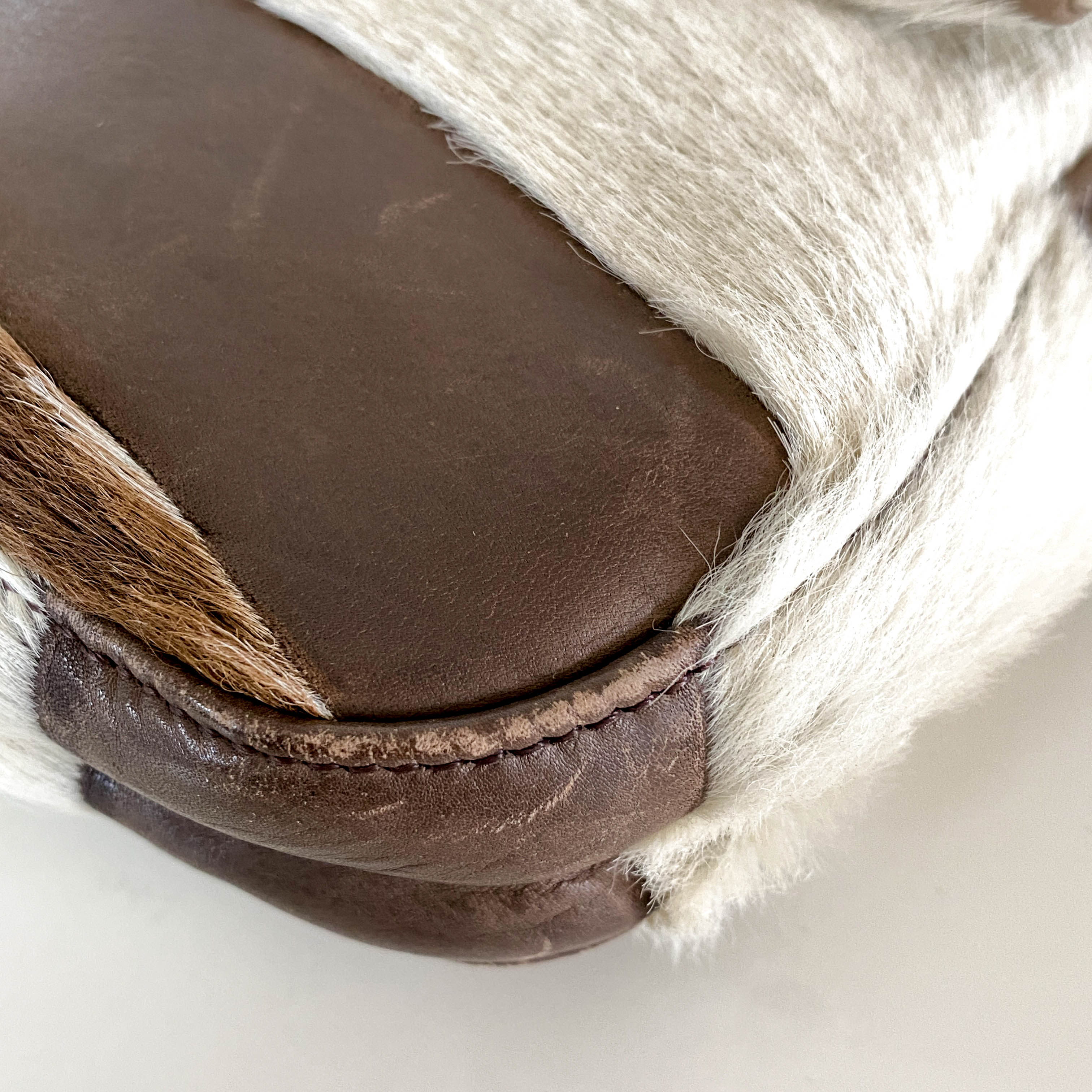 Baguette Cow Print Pony Hair Shoulder Bag