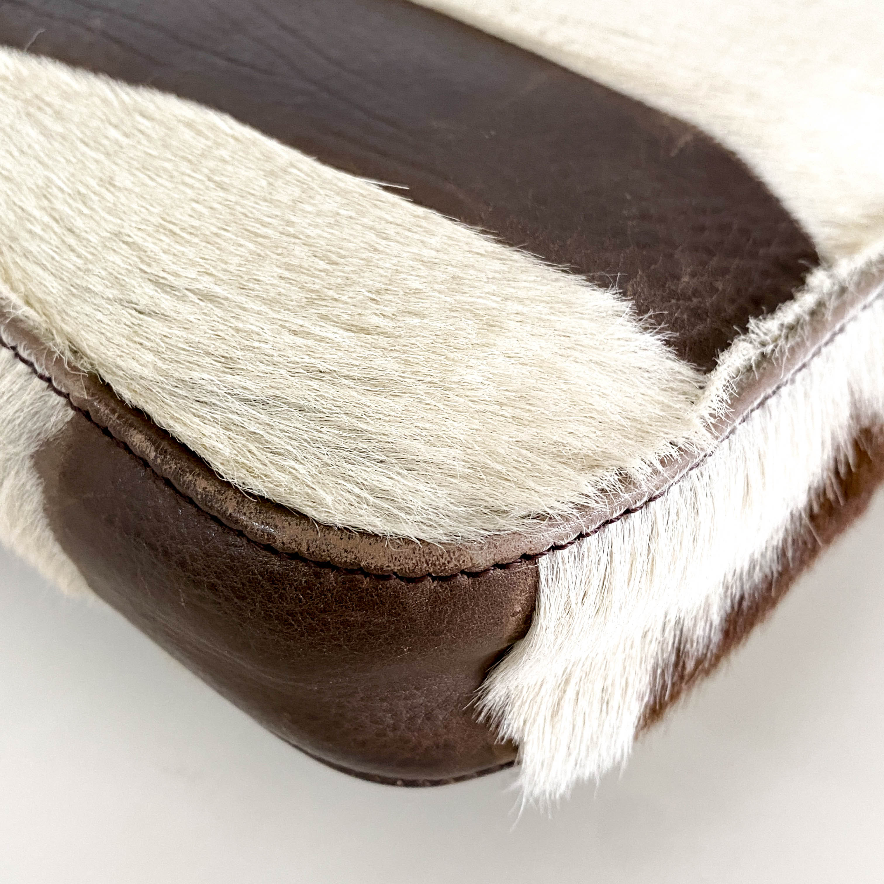 Baguette Cow Print Pony Hair Shoulder Bag