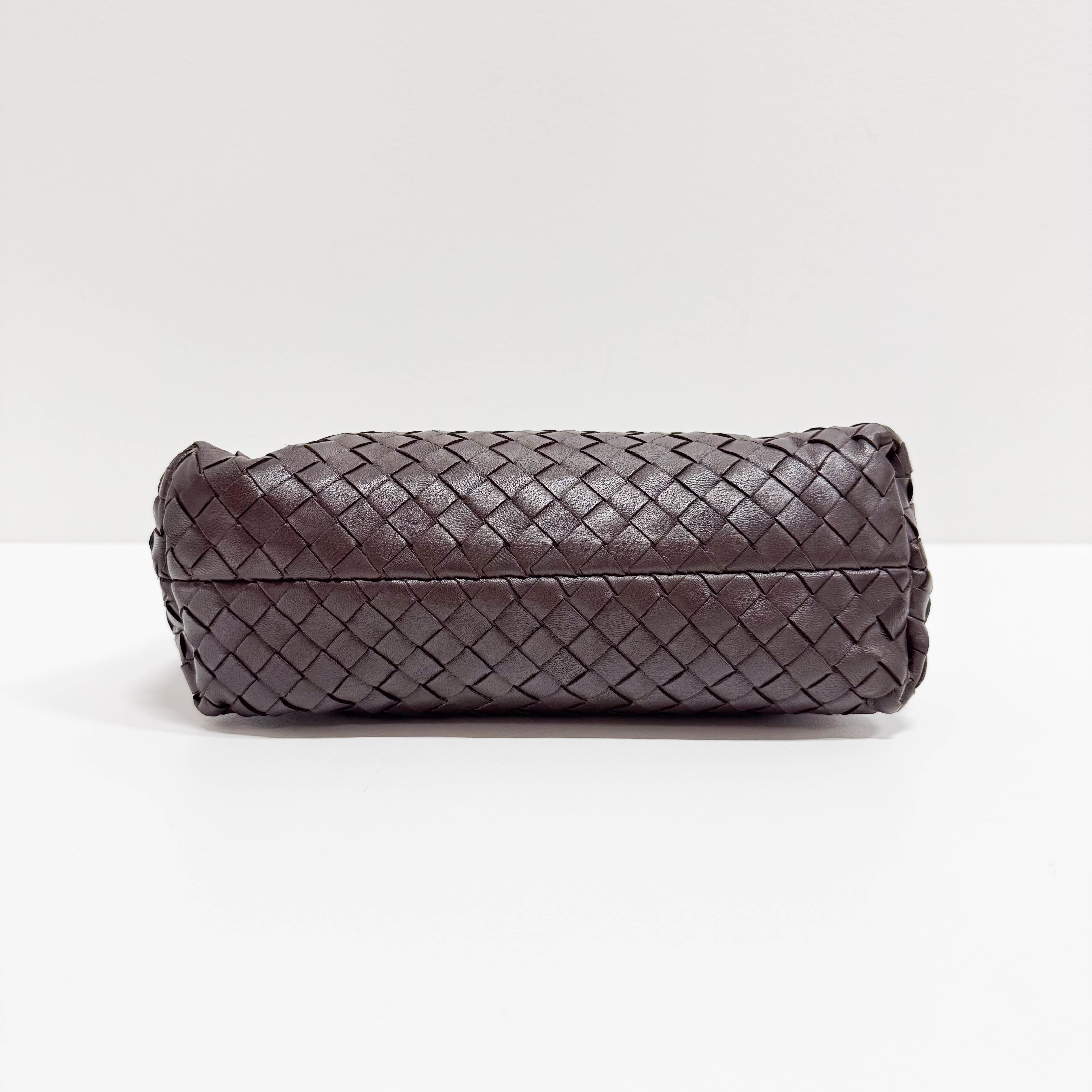 Intrecciato Brown Leather Shoulder Bag