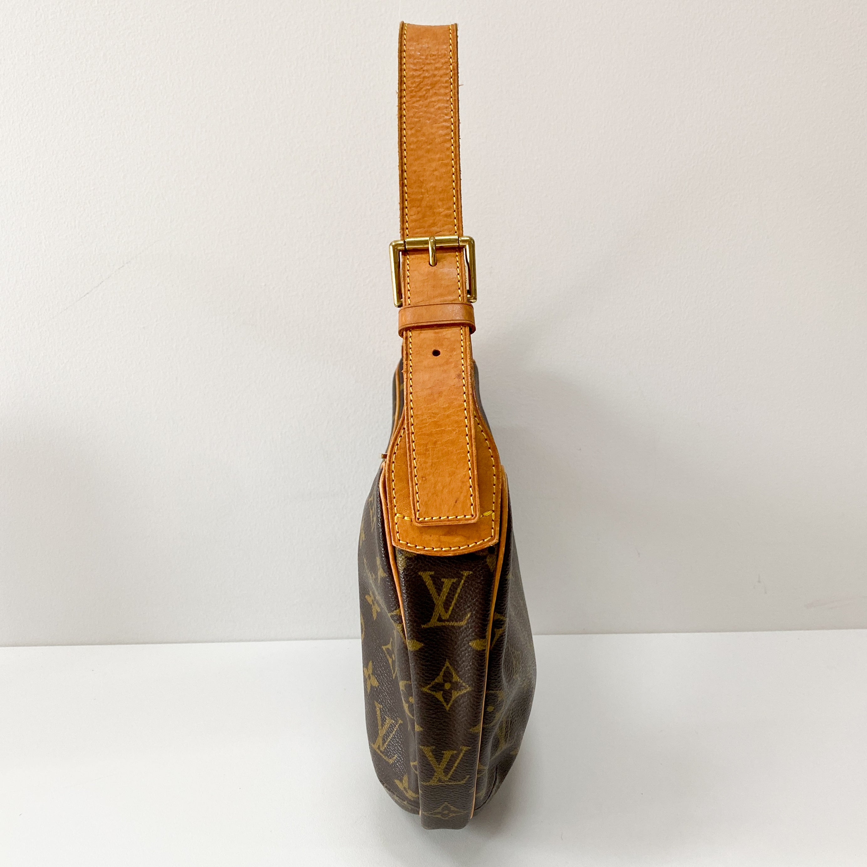 Croissant MM Monogram Brown Canvas Shoulder Bag