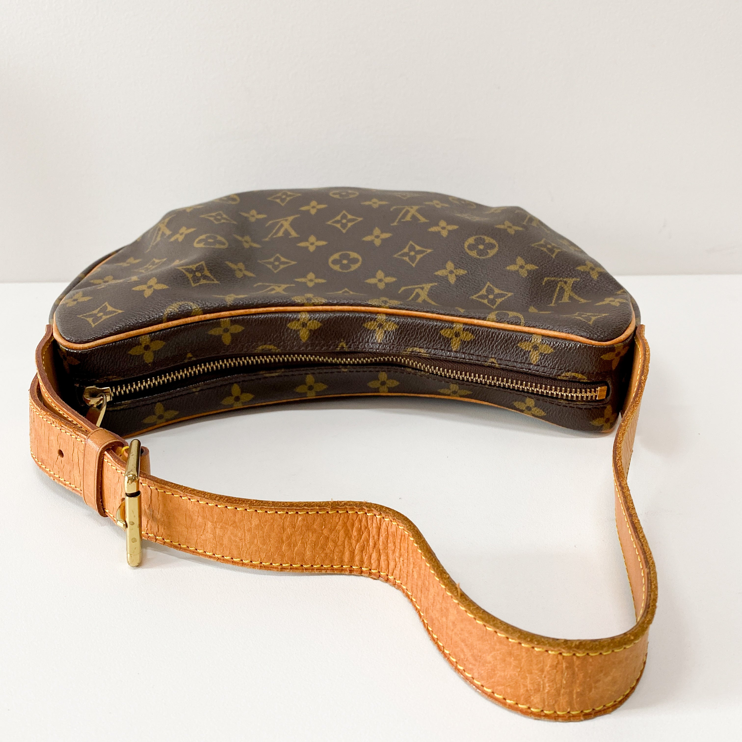 Croissant MM Monogram Brown Canvas Shoulder Bag