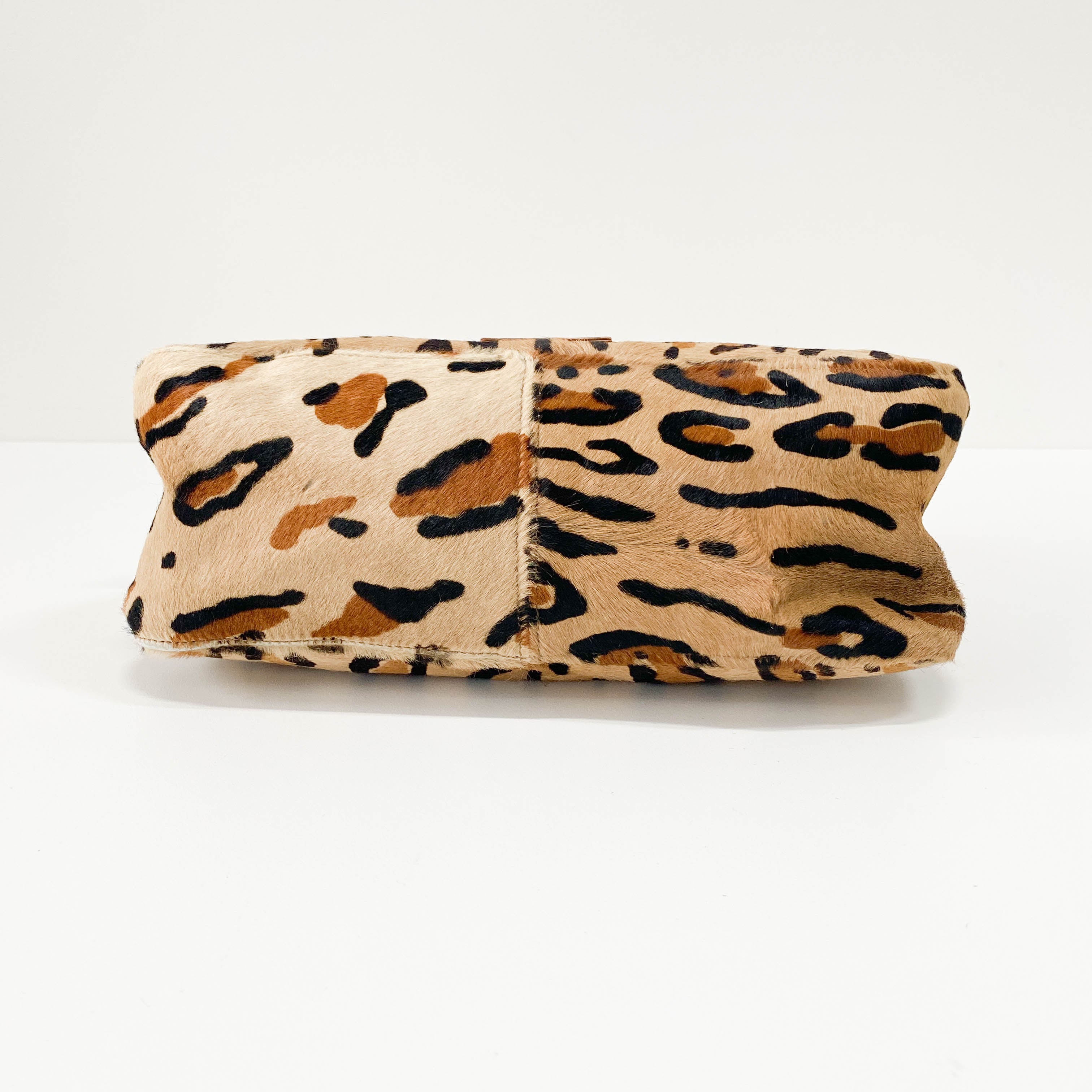 Mamma Baguette Brown Leopard Print Pony Hair Shoulder Bag