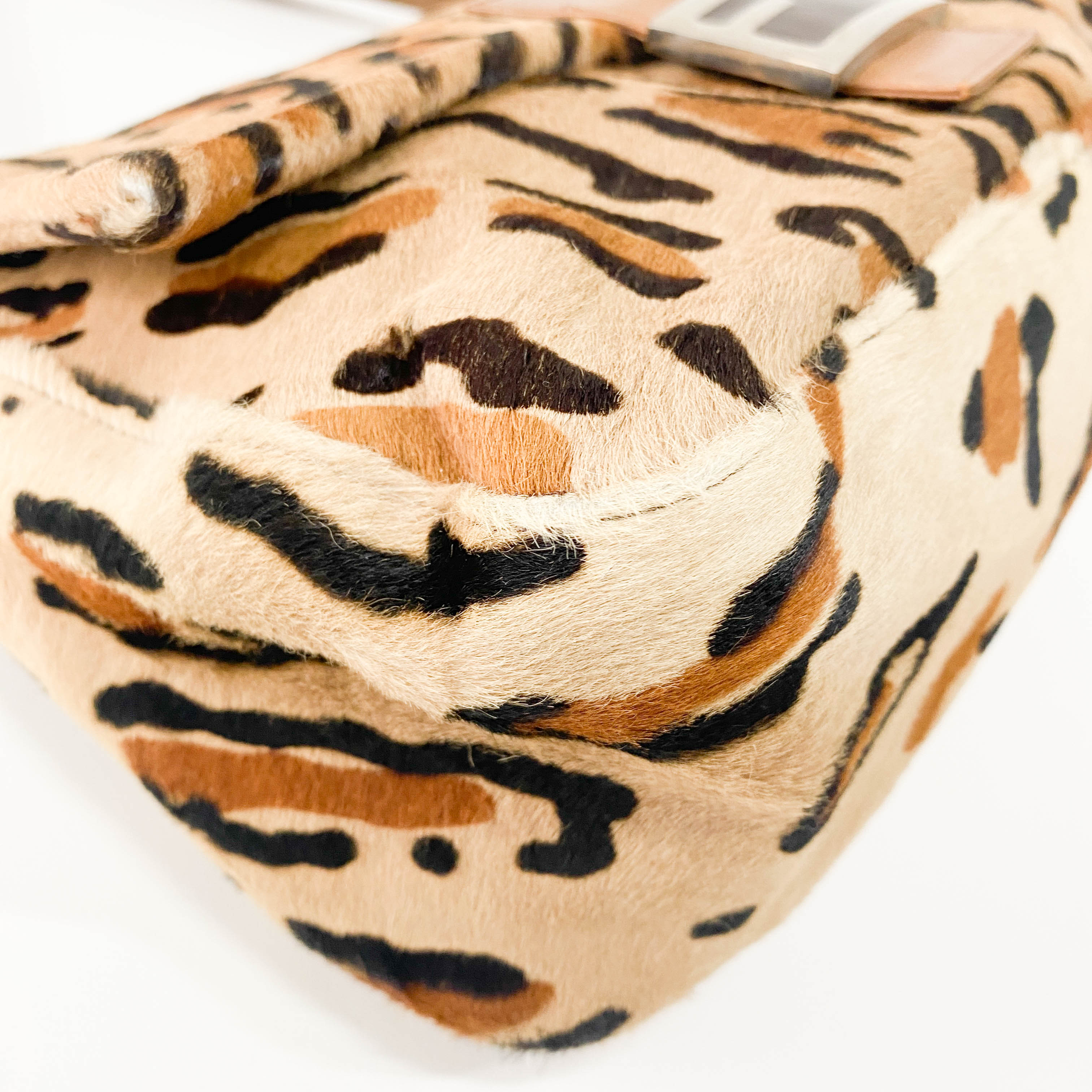 Mamma Baguette Brown Leopard Print Pony Hair Shoulder Bag
