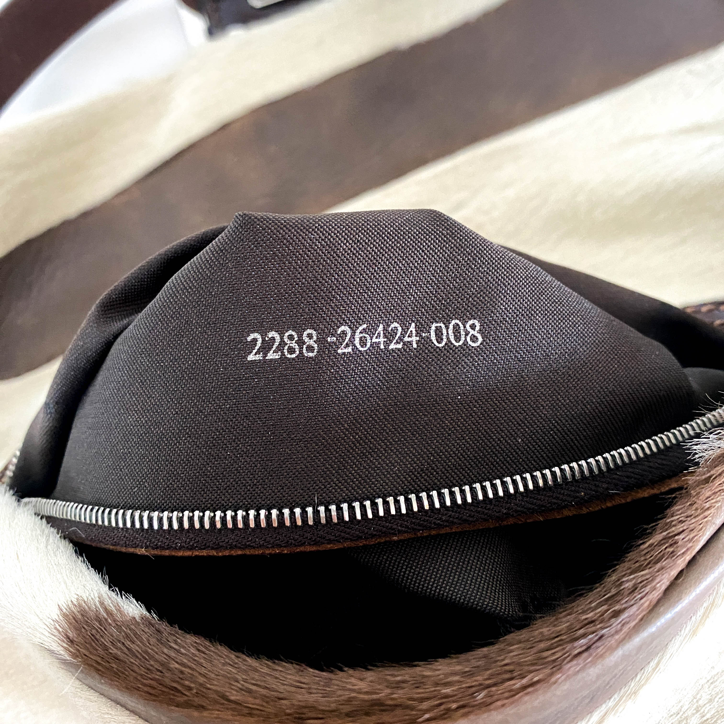 Baguette Cow Print Pony Hair Shoulder Bag