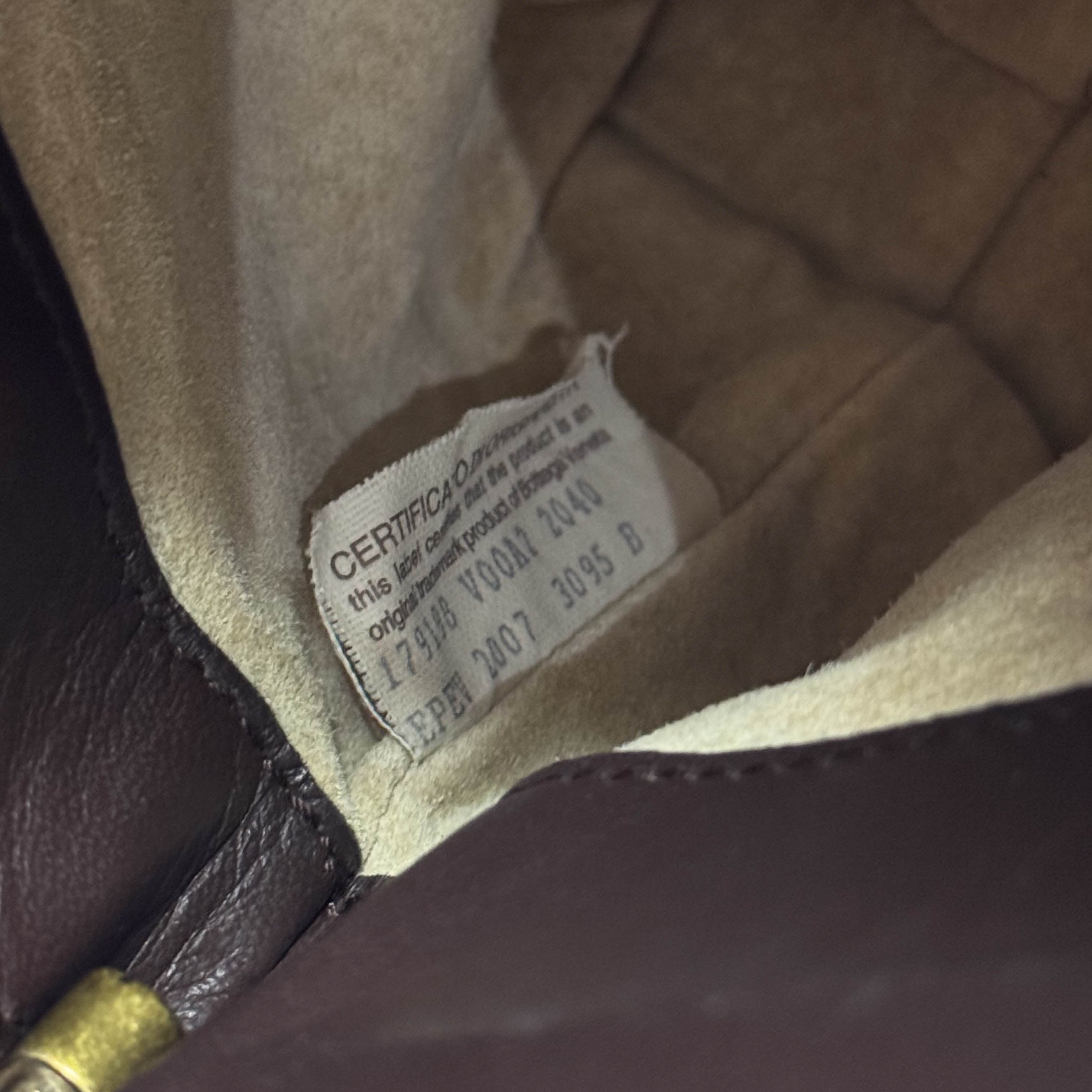 Intrecciato Brown Leather Shoulder Bag