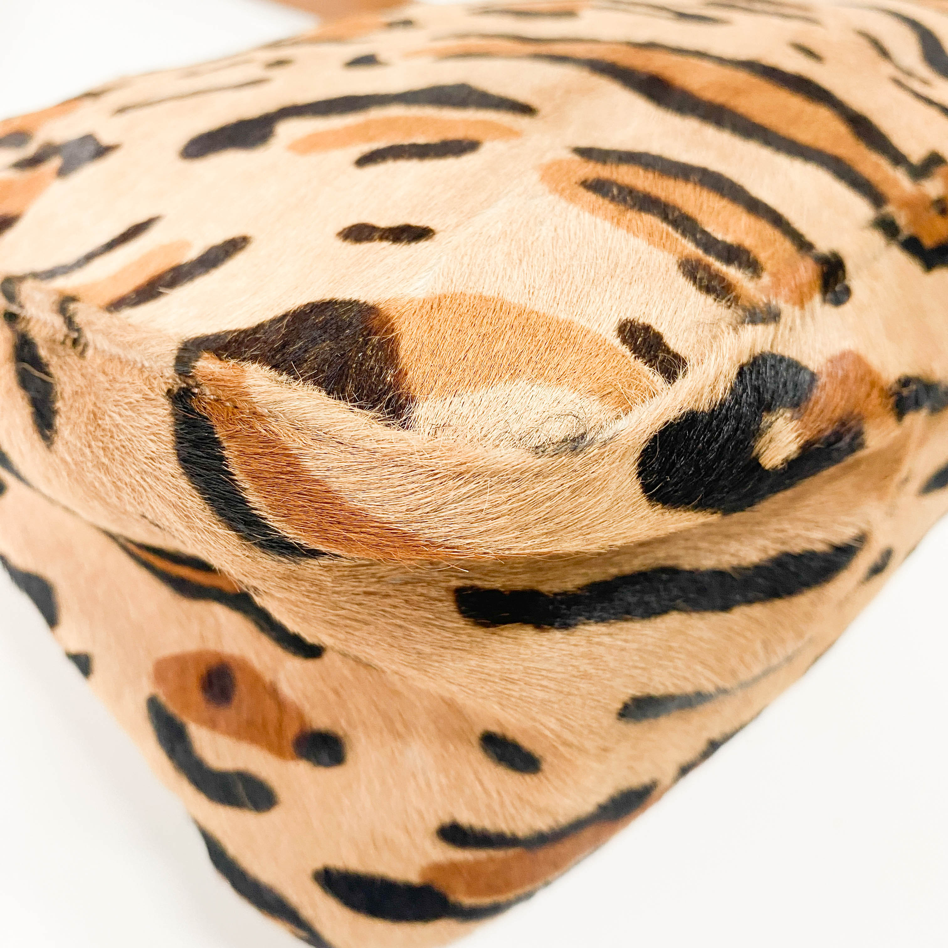 Mamma Baguette Brown Leopard Print Pony Hair Shoulder Bag