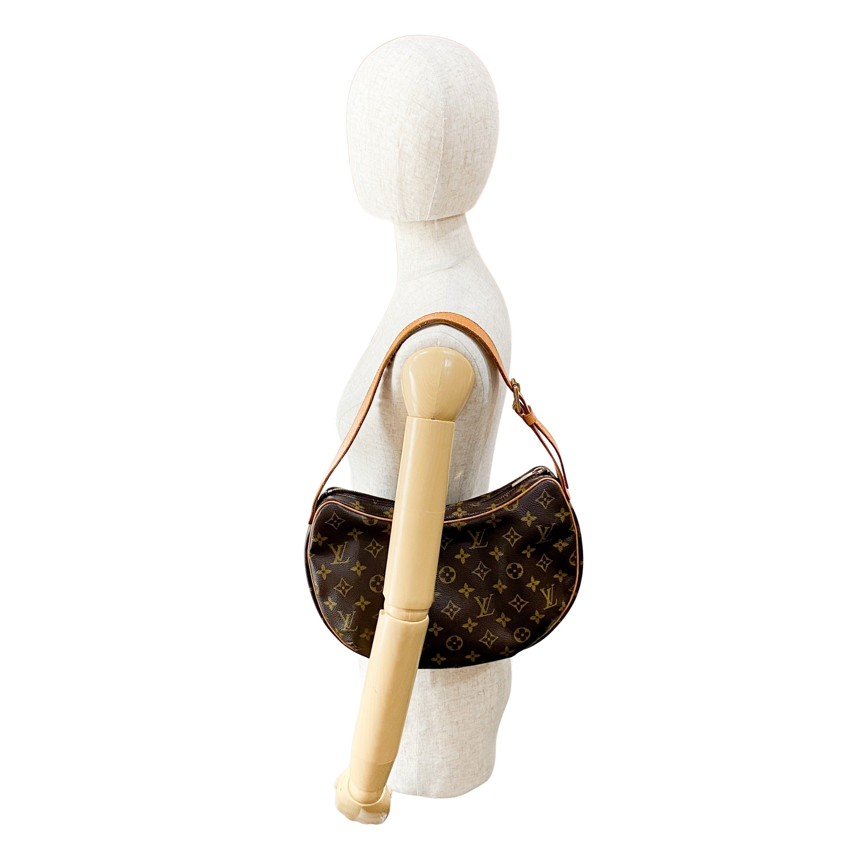 Croissant MM Monogram Brown Canvas Shoulder Bag