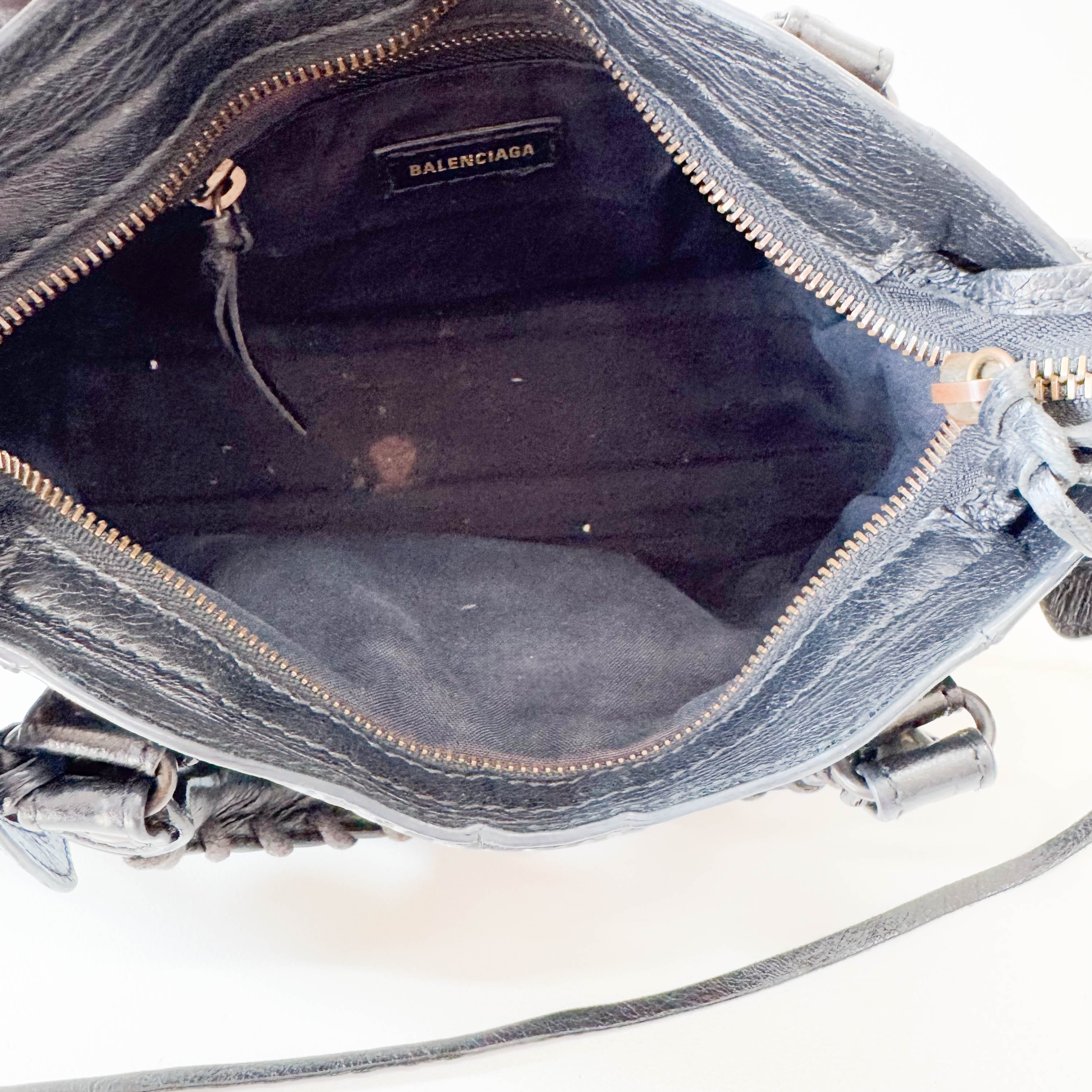 The City Graffiti Mini Black Leather Bag