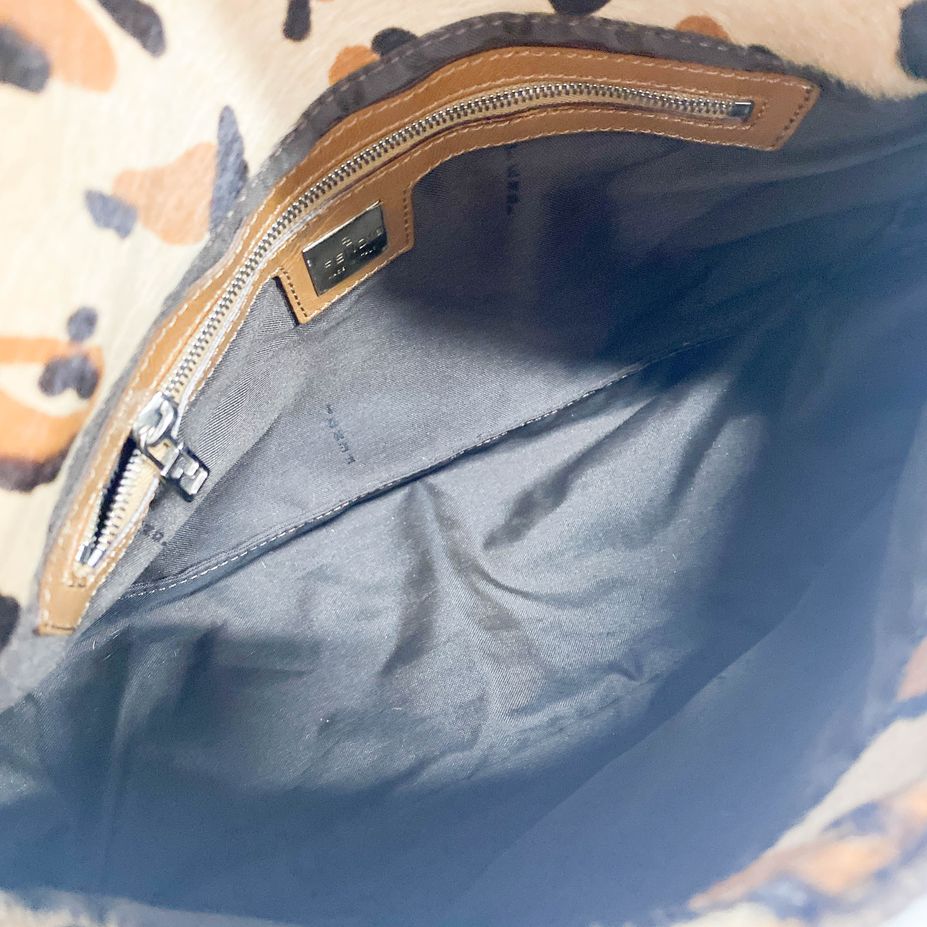 Mamma Baguette Brown Leopard Print Pony Hair Shoulder Bag