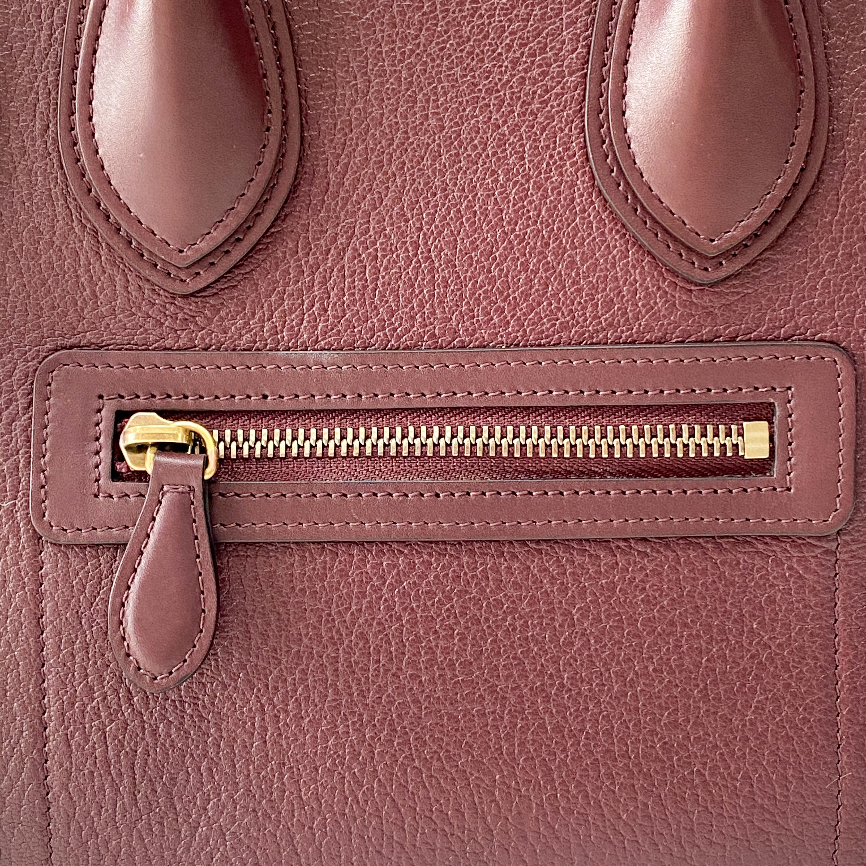 Luggage Micro Burgundy Leather Handbag