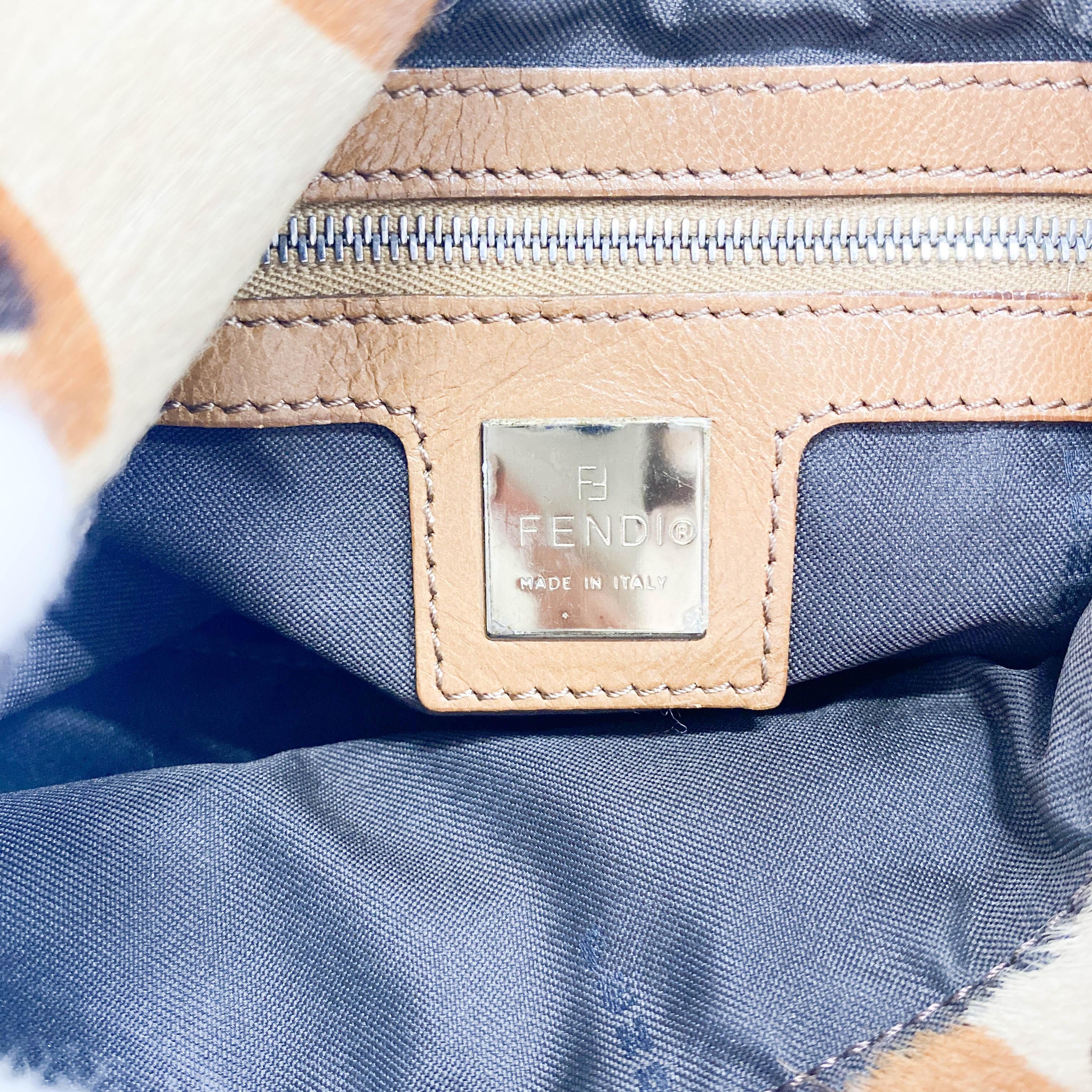 Mamma Baguette Brown Leopard Print Pony Hair Shoulder Bag