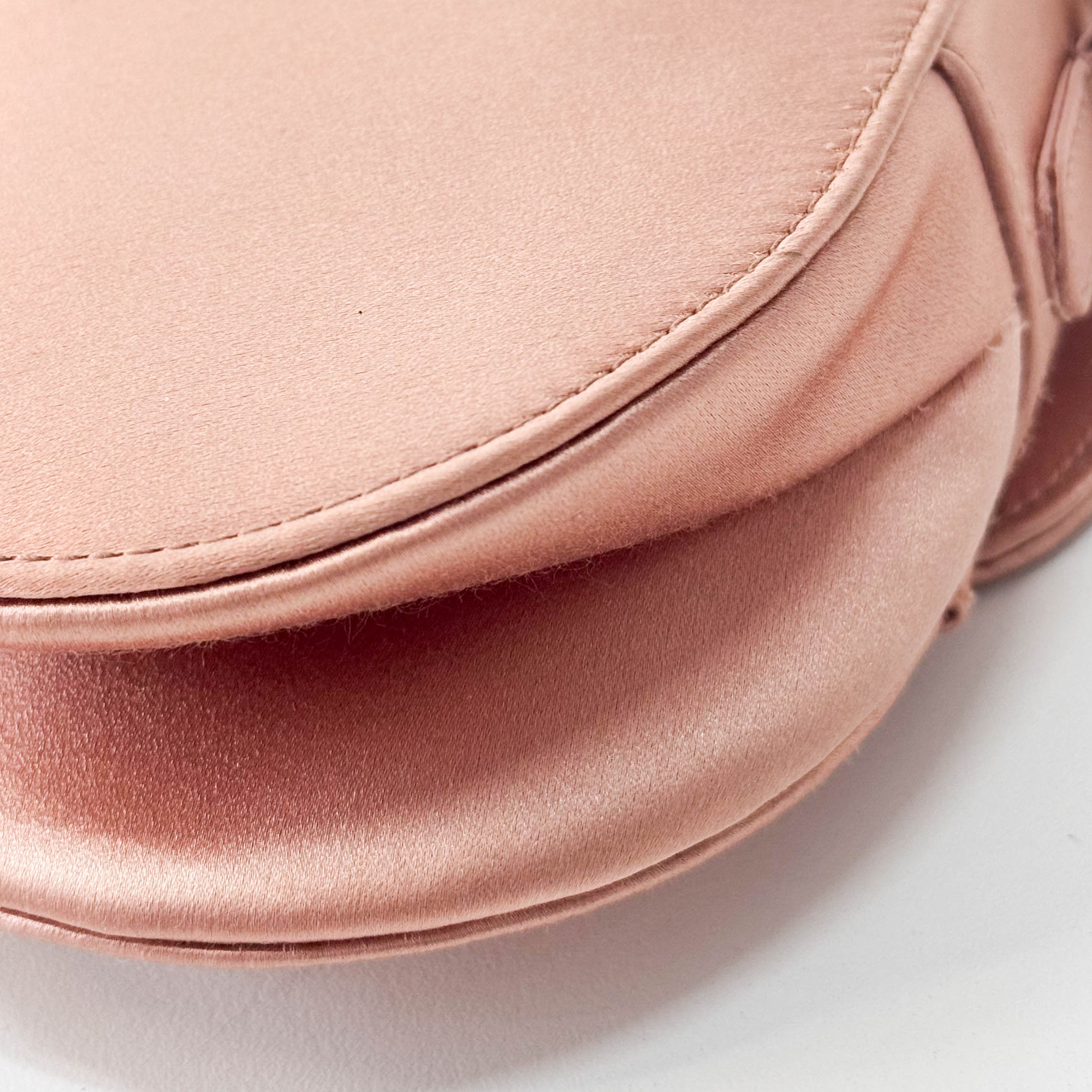 Saddle Mini Pink Satin Handbag