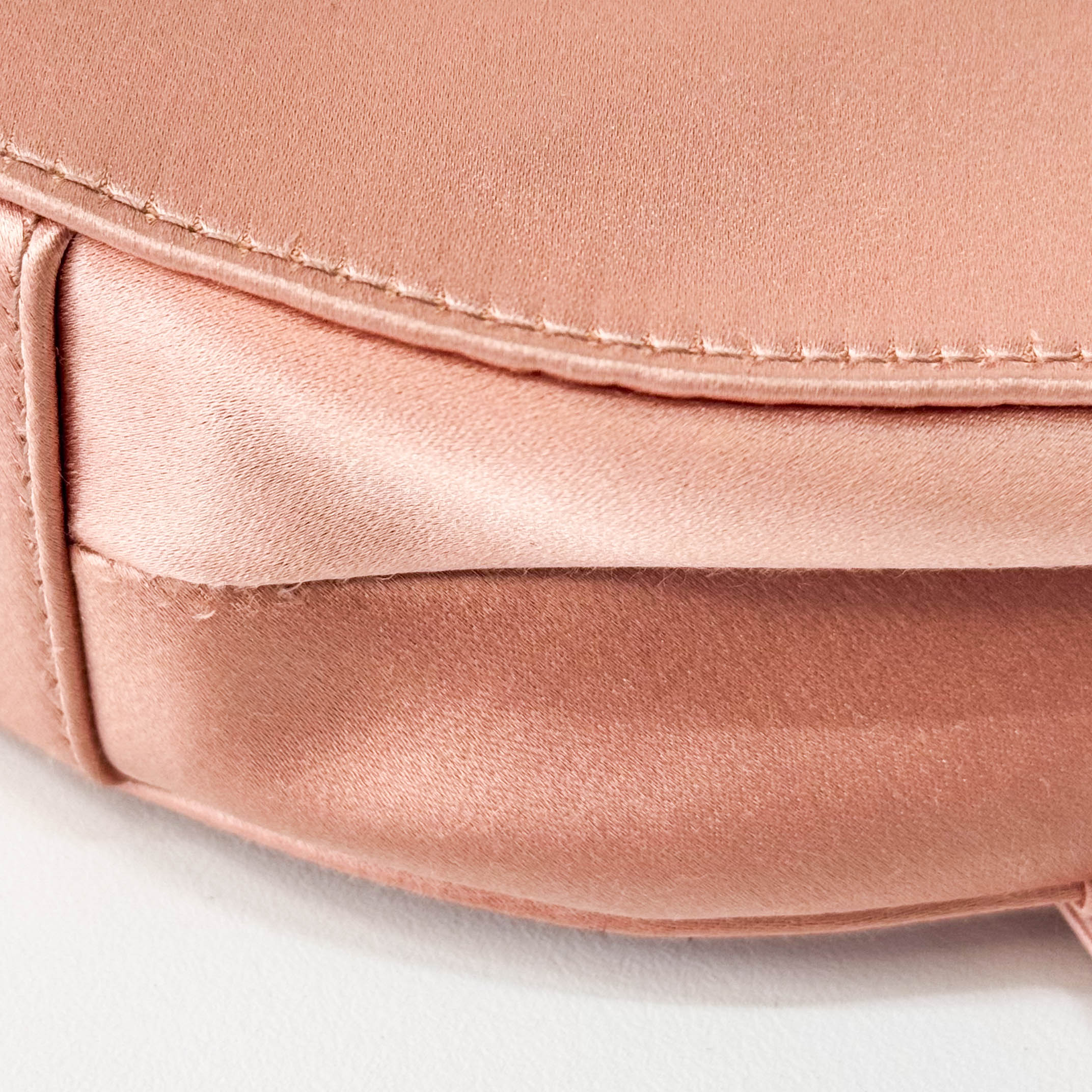 Saddle Mini Pink Satin Handbag