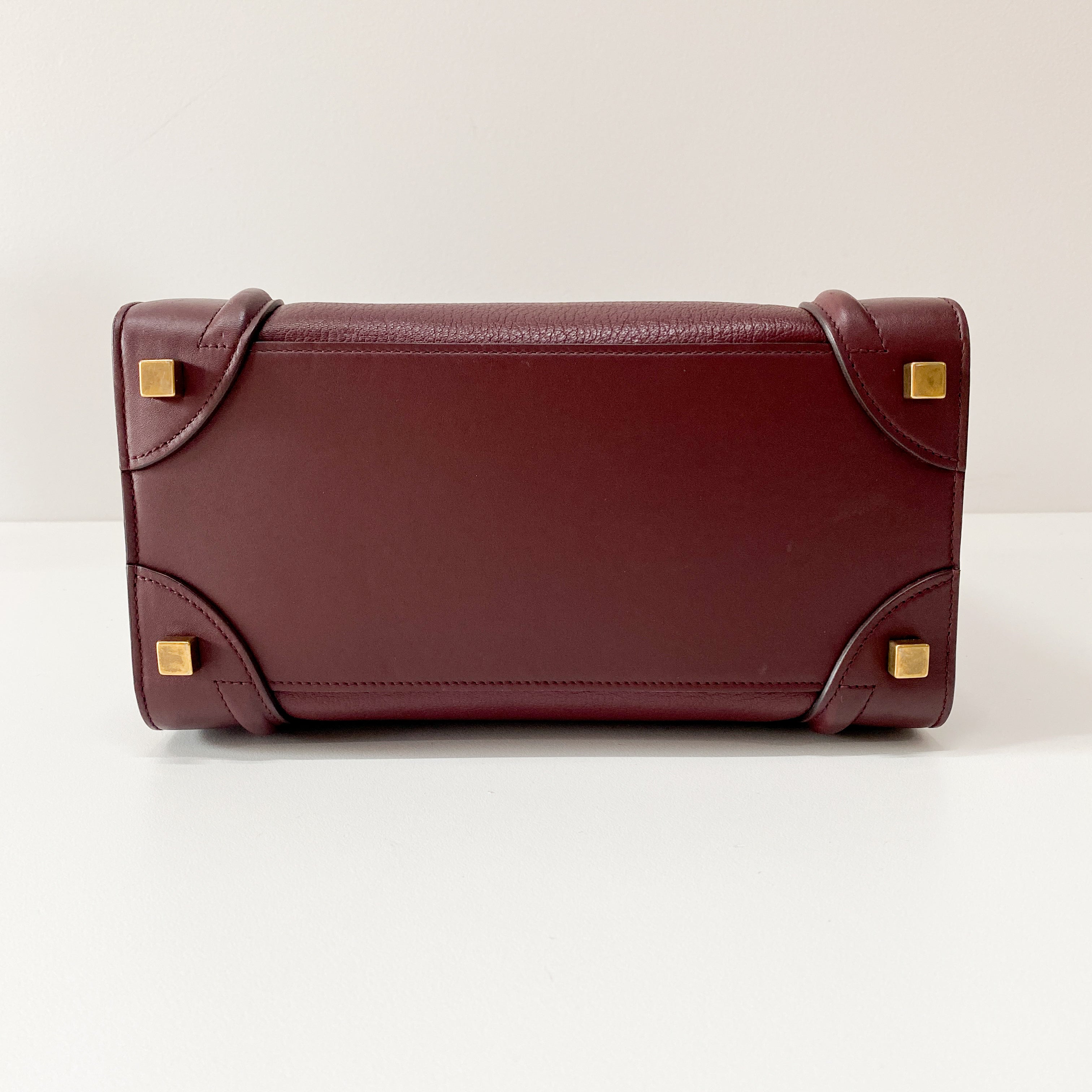 Luggage Micro Burgundy Leather Handbag