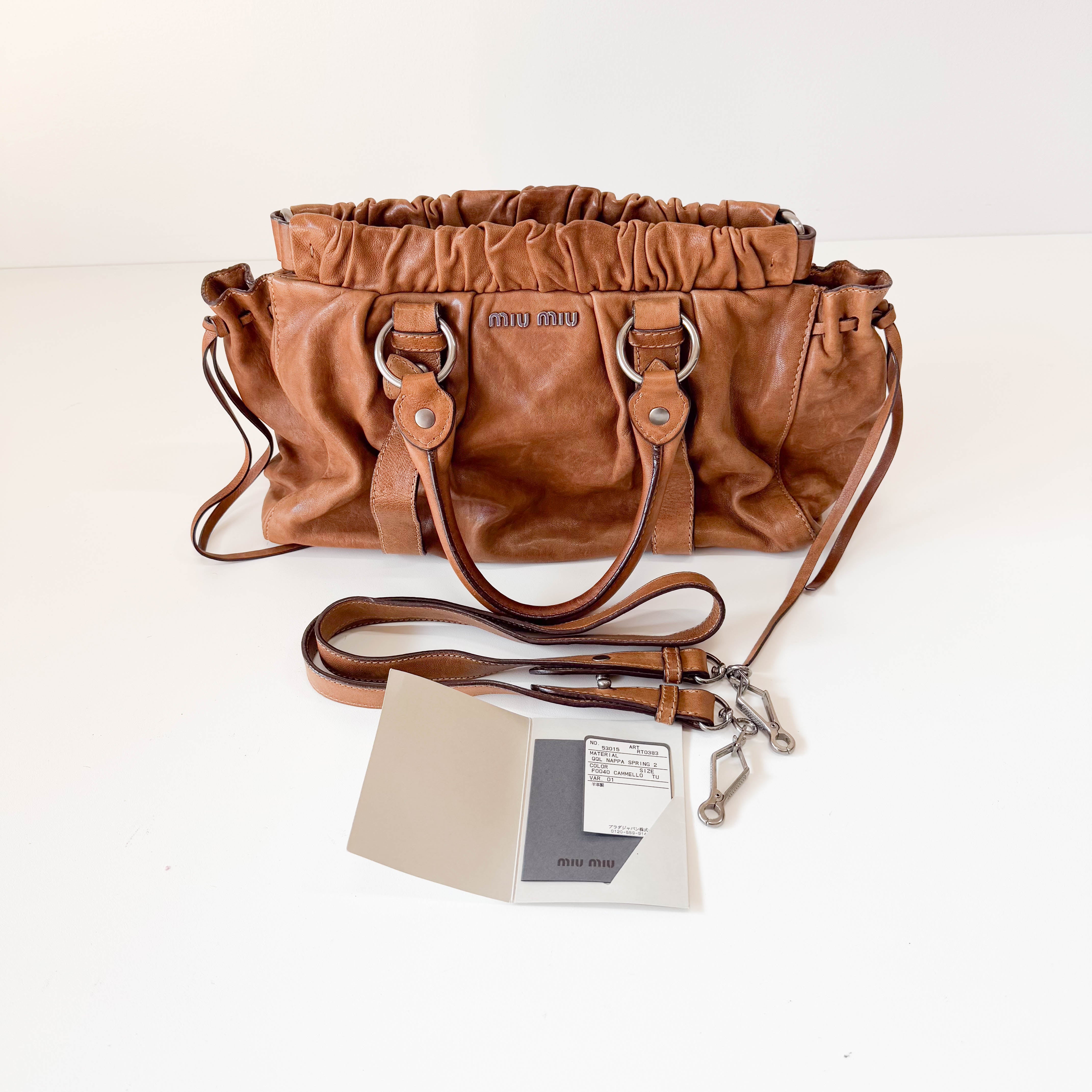 Vitello Brown Leather Handle Bag