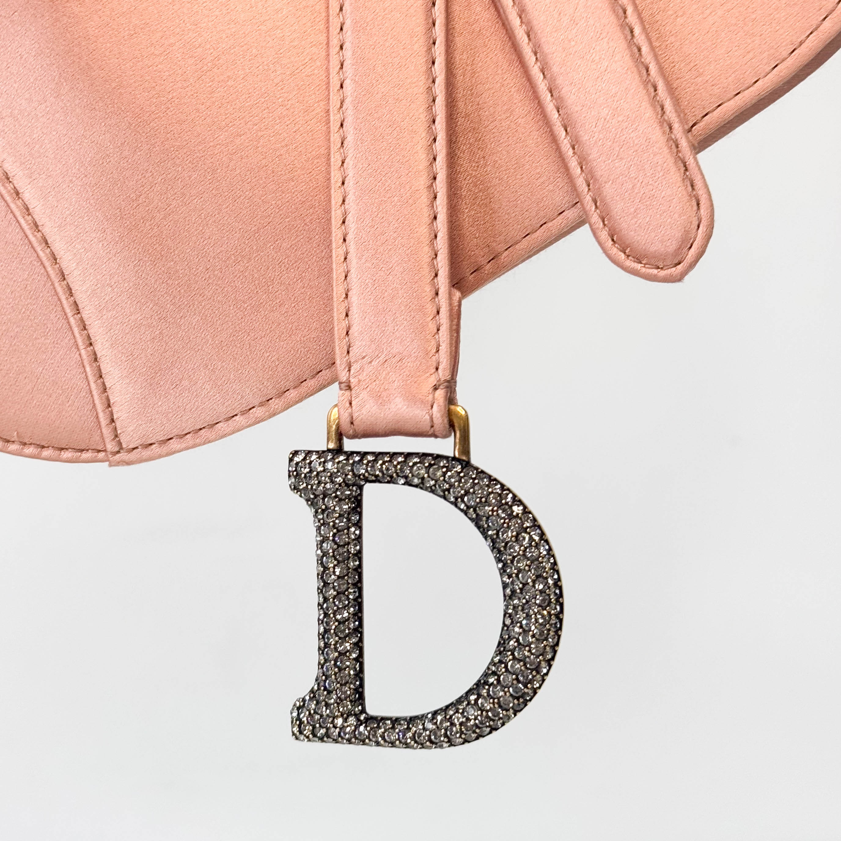 Saddle Mini Pink Satin Handbag