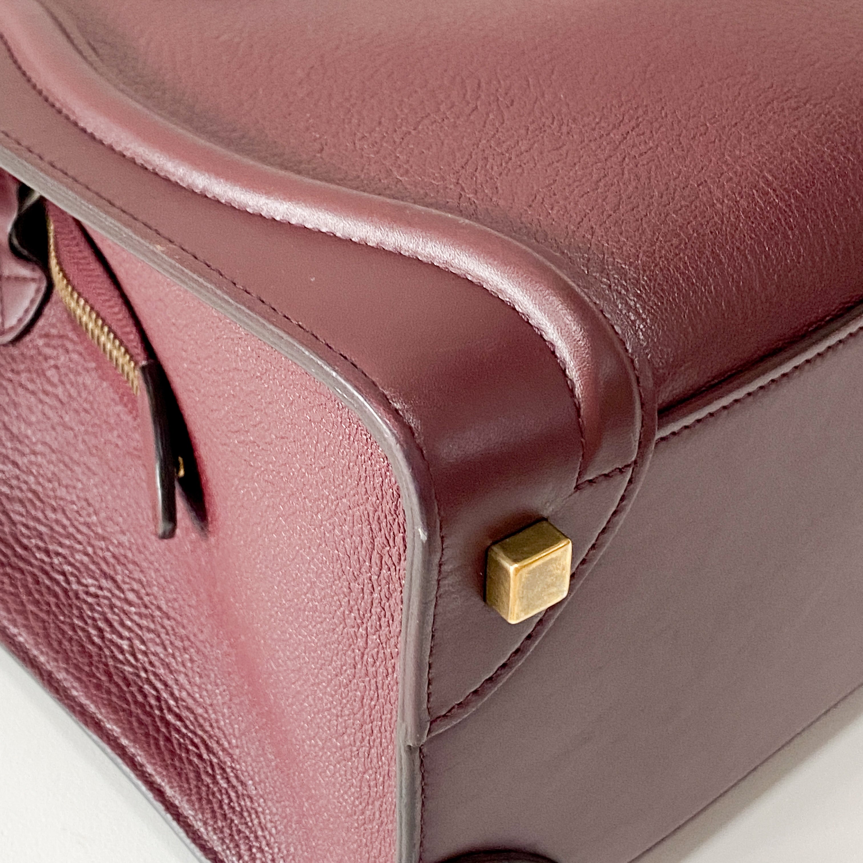Luggage Micro Burgundy Leather Handbag